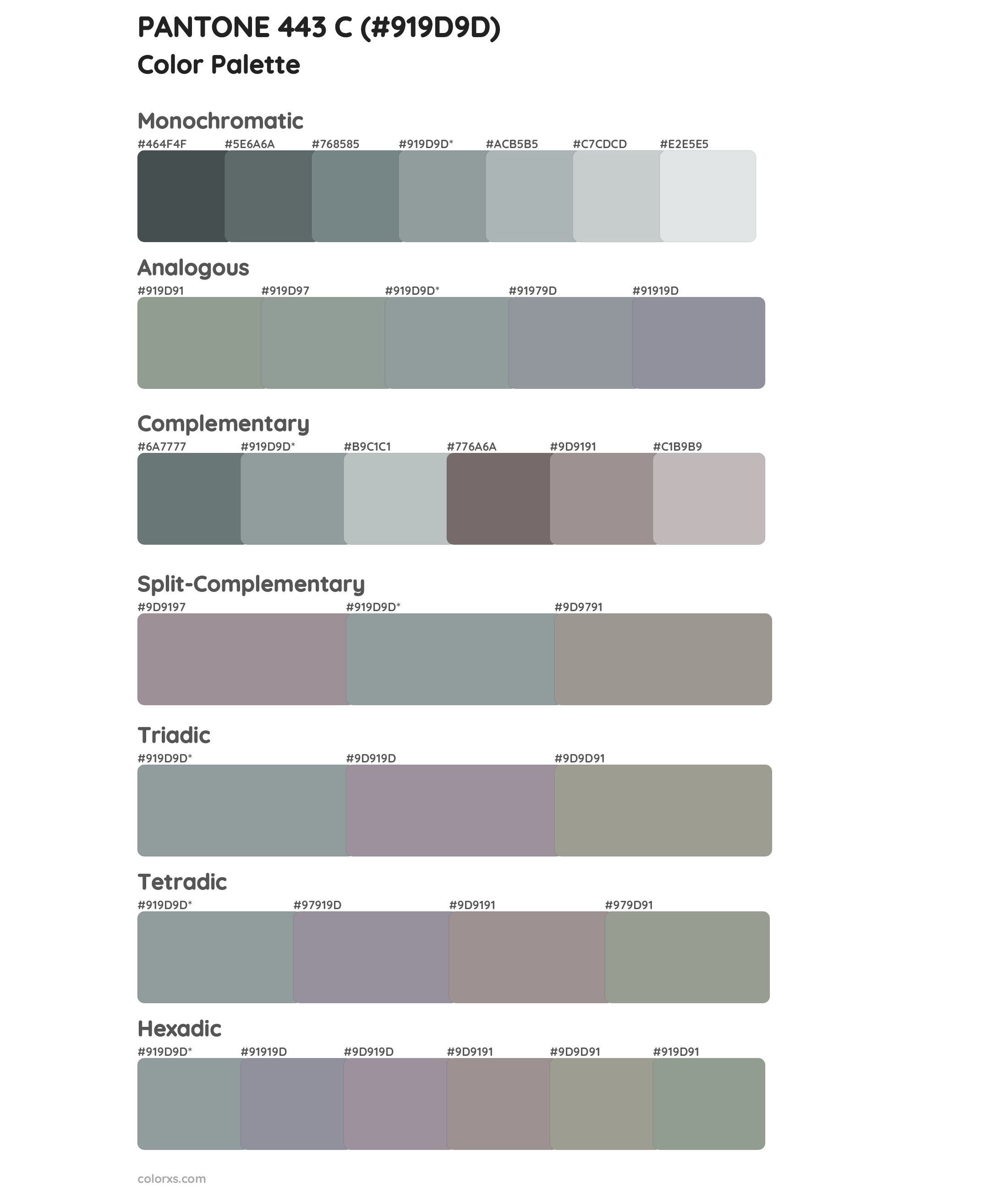 PANTONE 443 C Color Scheme Palettes