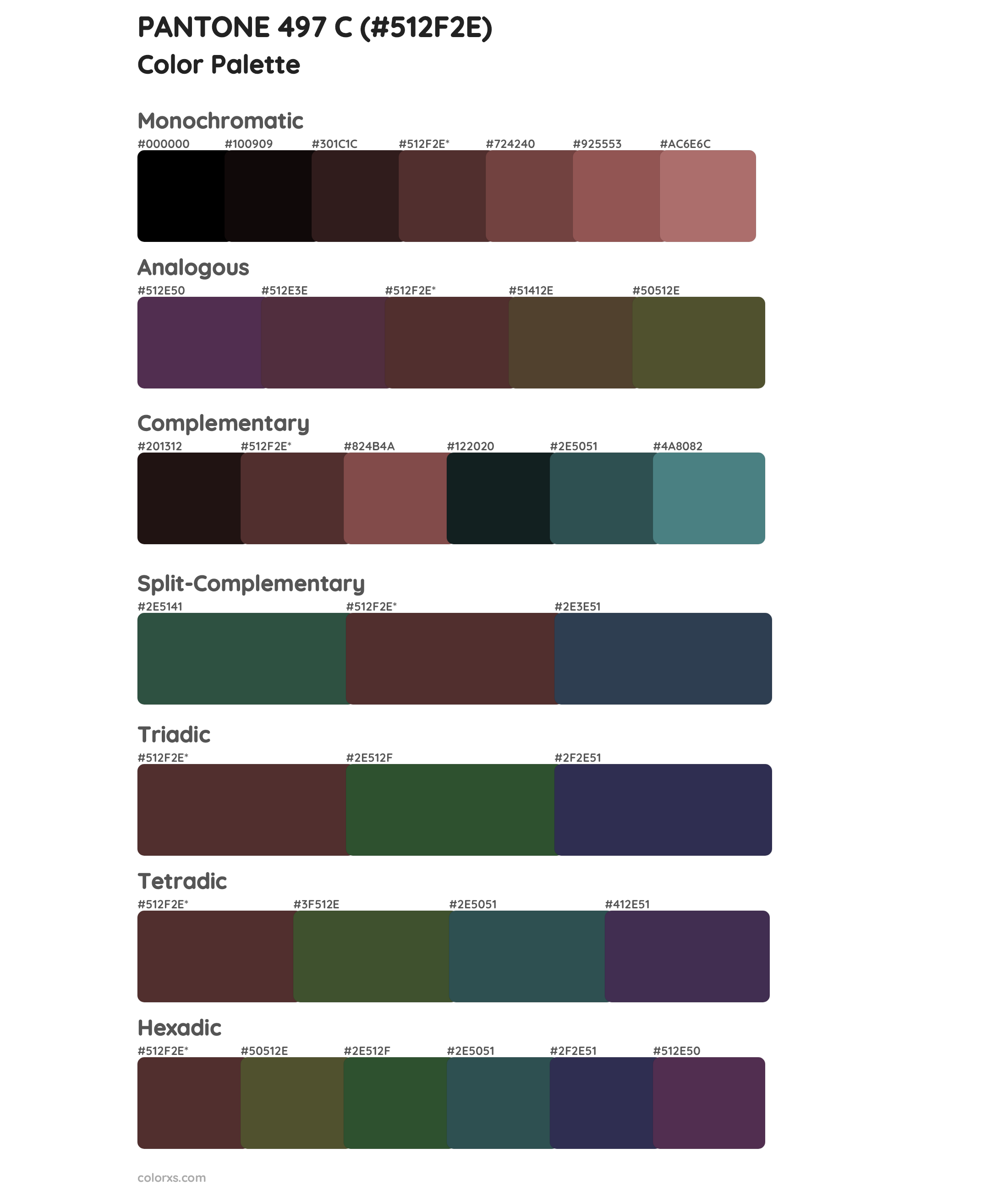 PANTONE 497 C Color Scheme Palettes