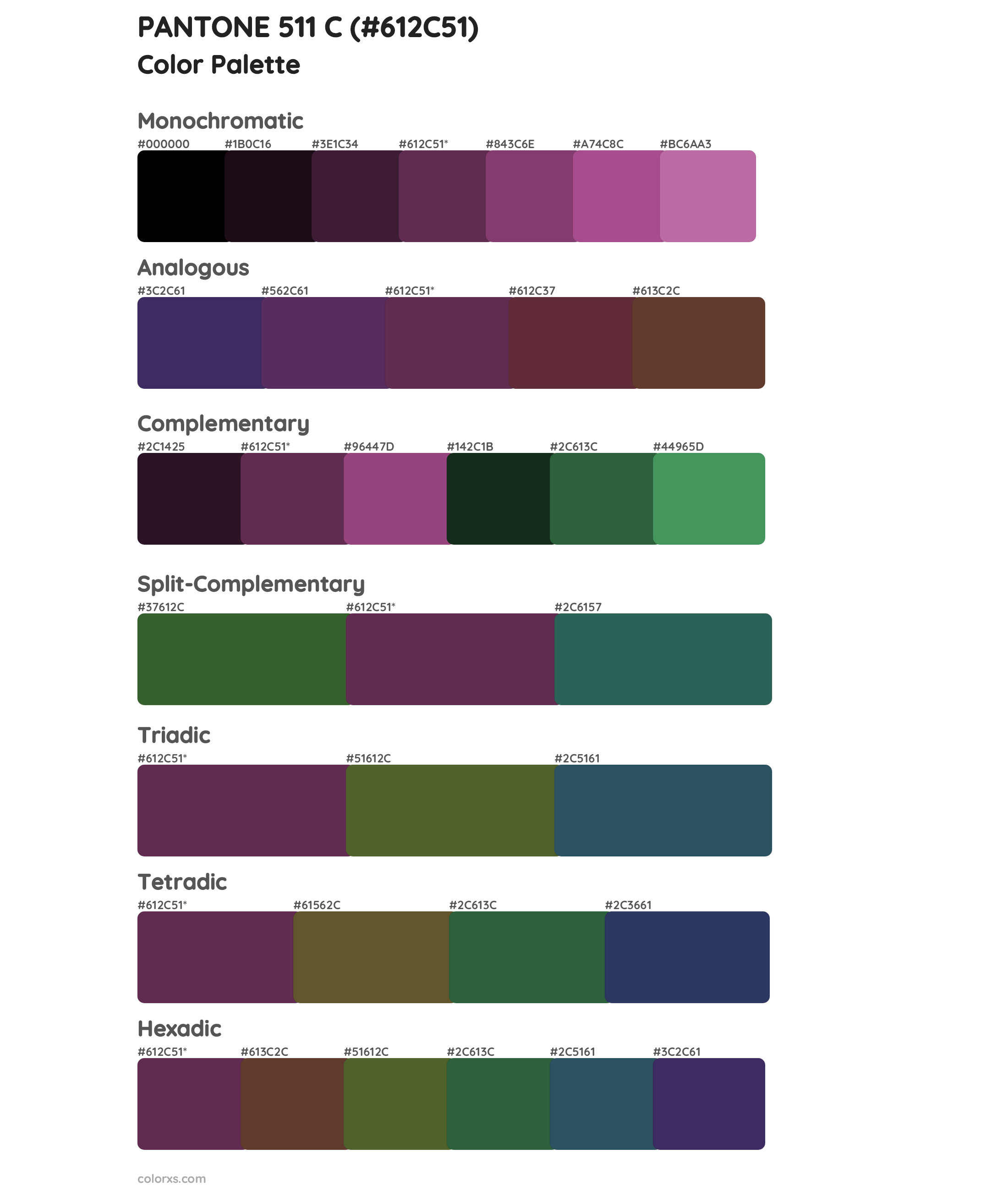 PANTONE 511 C Color Scheme Palettes