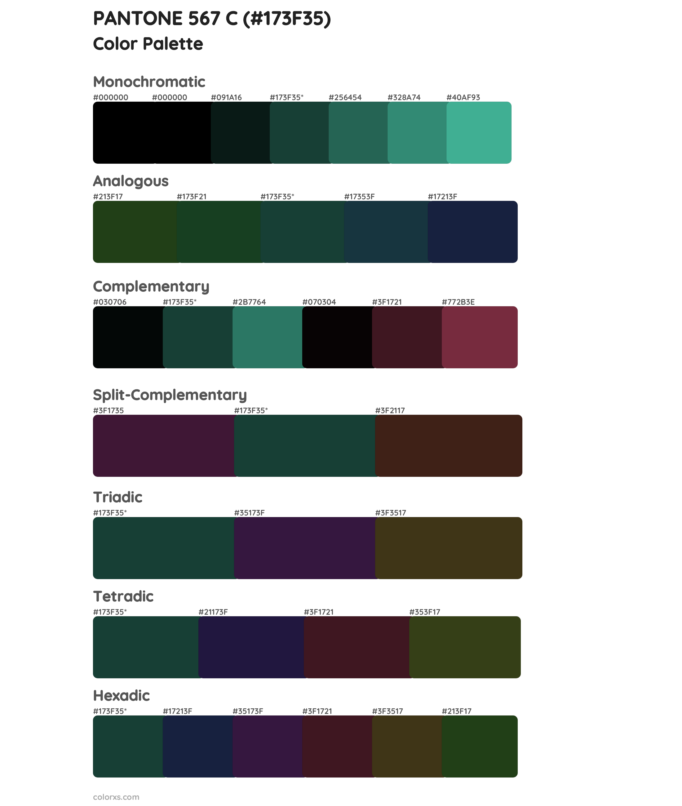 PANTONE 567 C Color Scheme Palettes