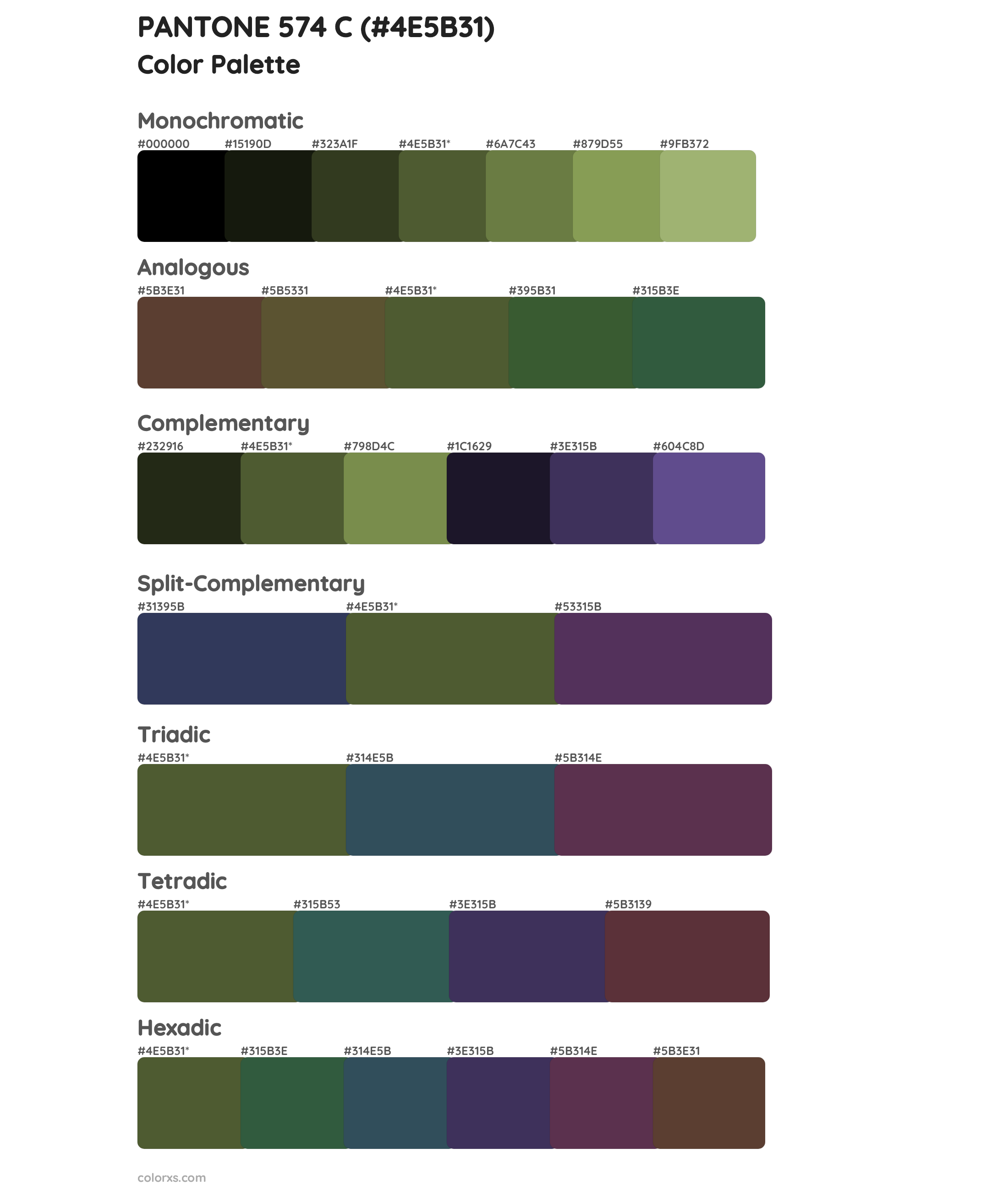 PANTONE 574 C Color Scheme Palettes