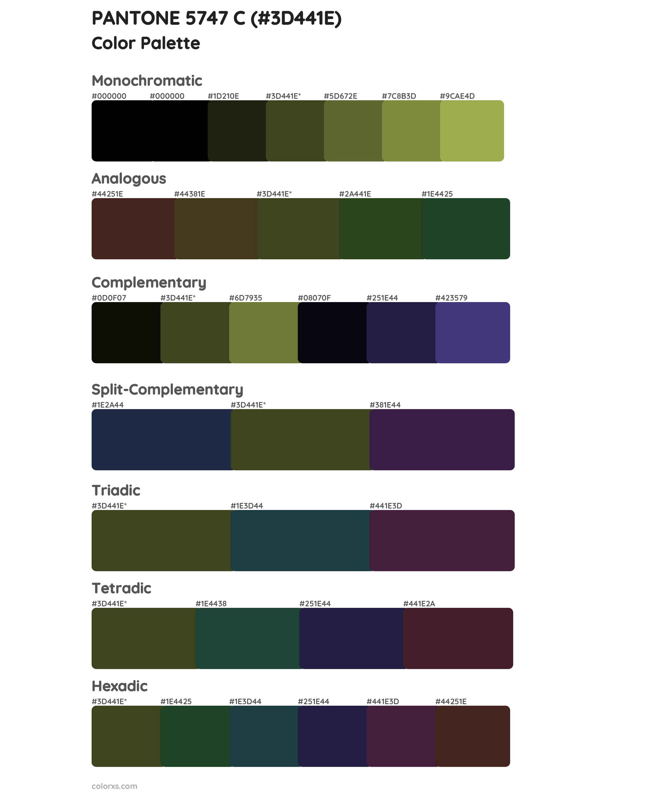 PANTONE 5747 C Color Scheme Palettes