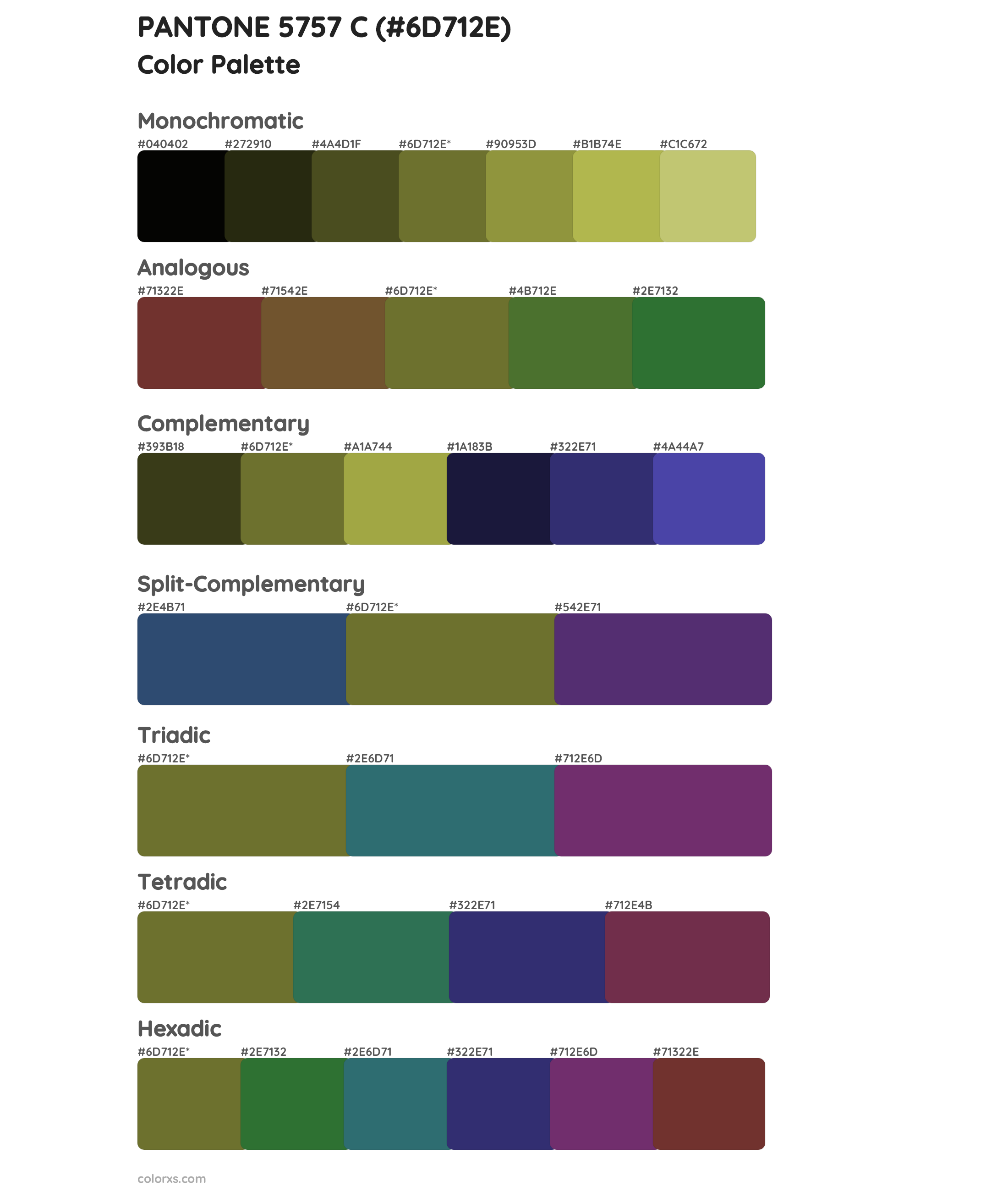 PANTONE 5757 C Color Scheme Palettes