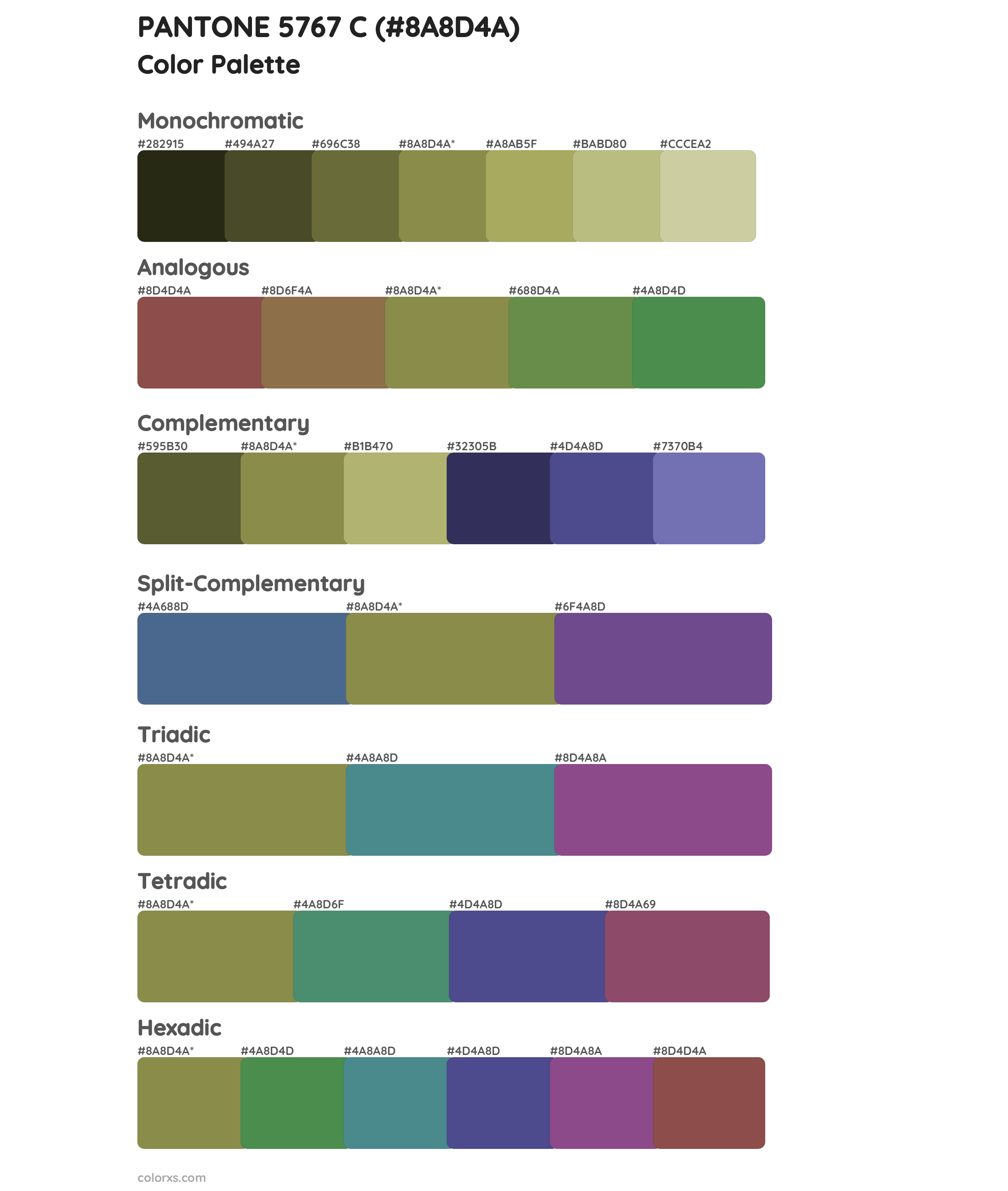 PANTONE 5767 C Color Scheme Palettes