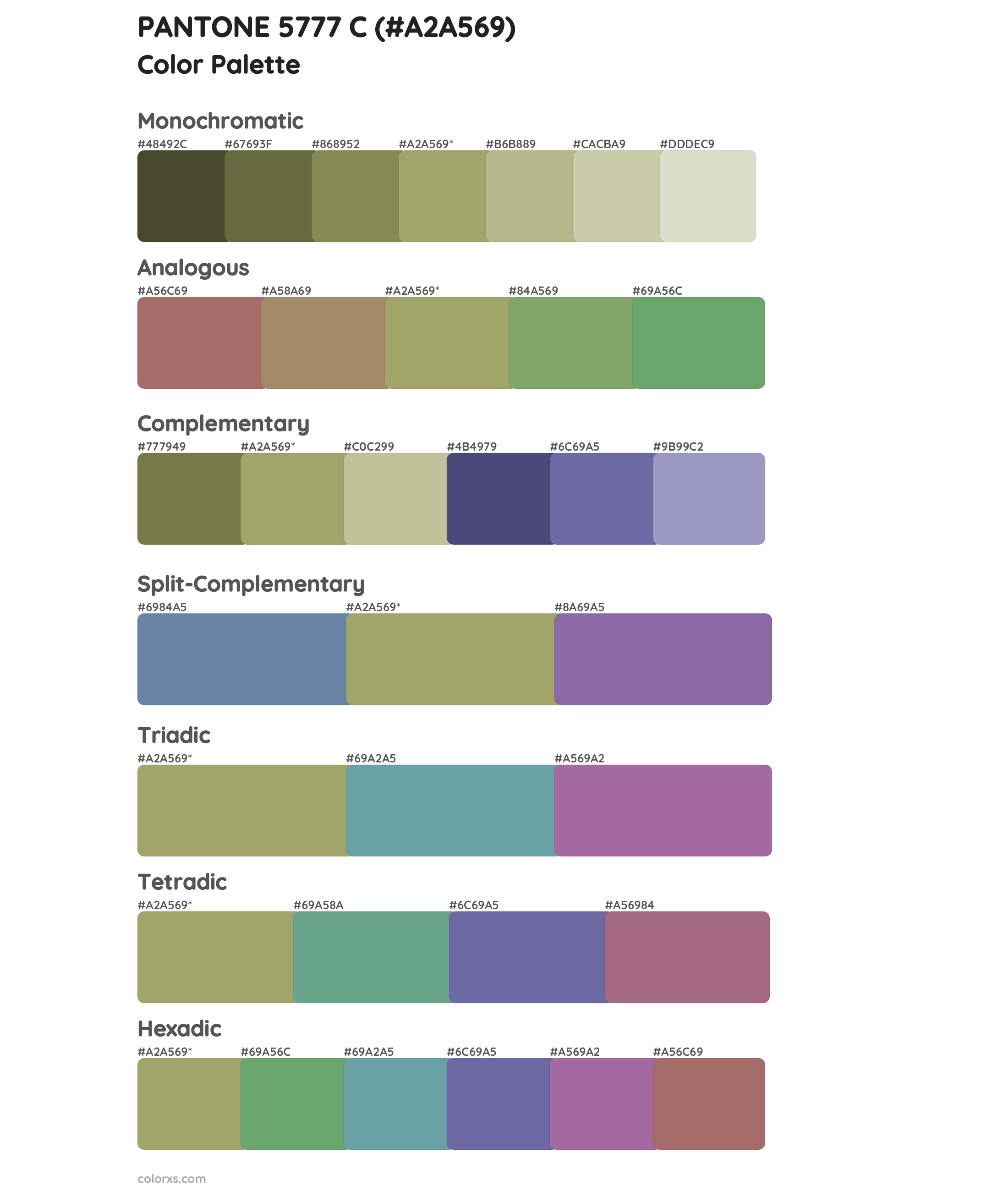 PANTONE 5777 C Color Scheme Palettes