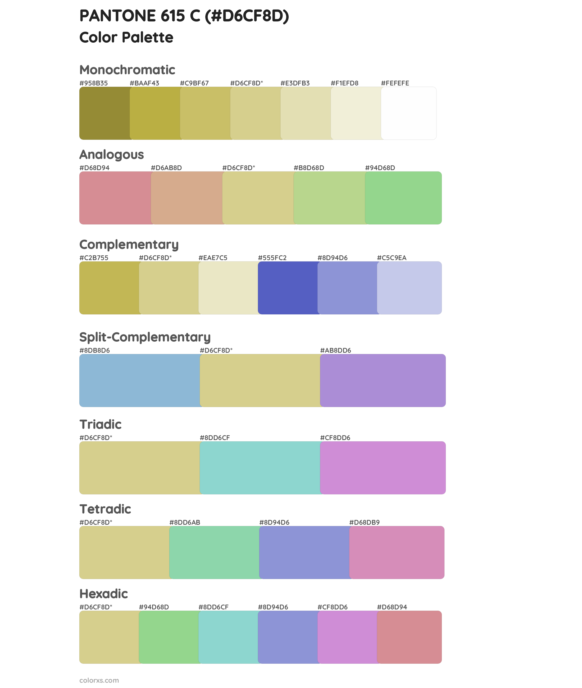 PANTONE 615 C Color Scheme Palettes