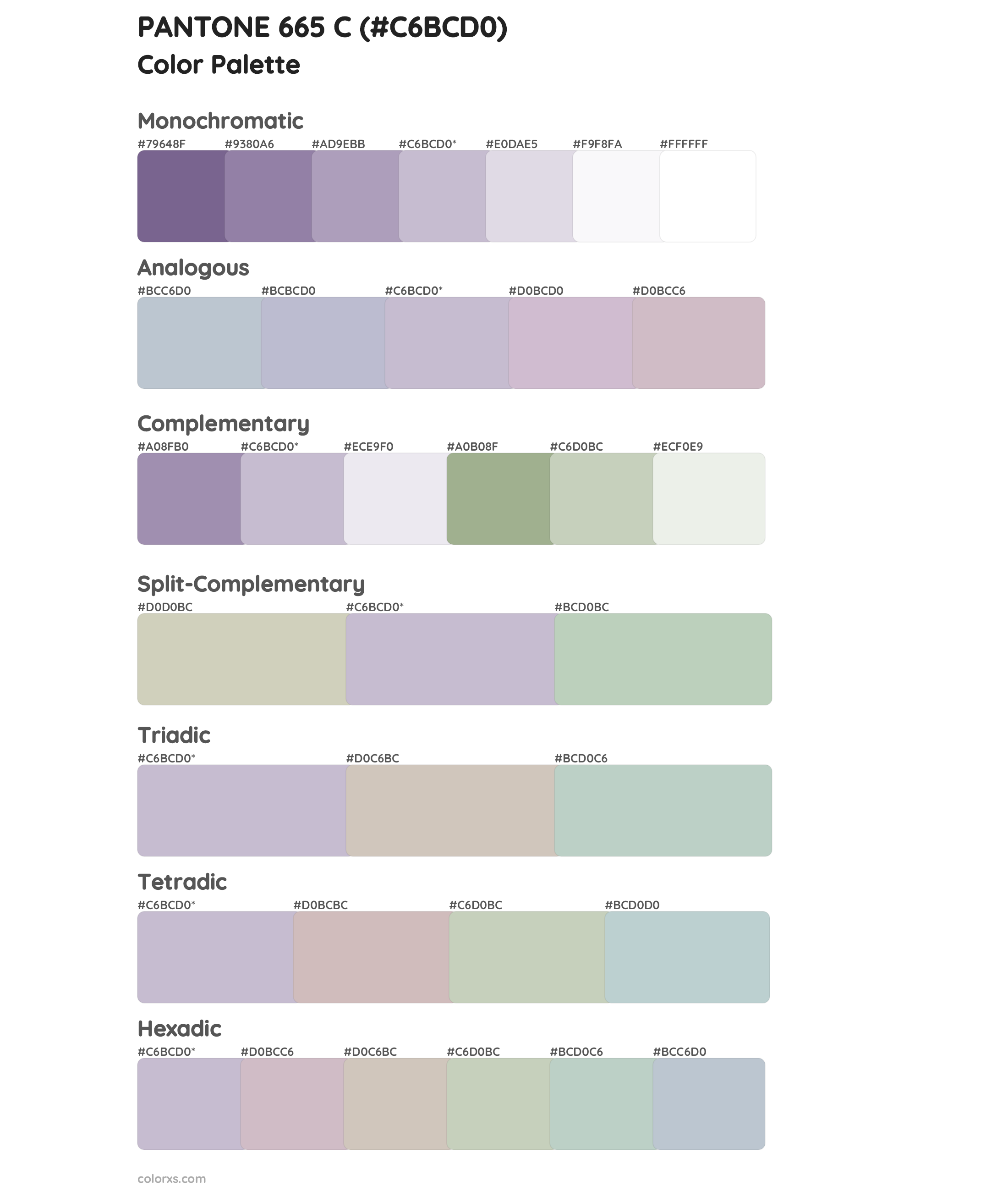 PANTONE 665 C Color Scheme Palettes