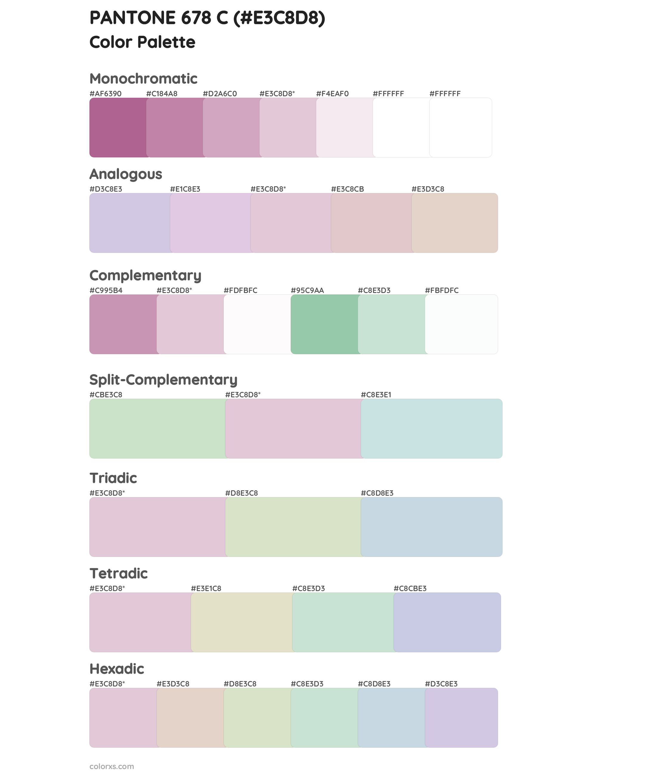 PANTONE 678 C Color Scheme Palettes