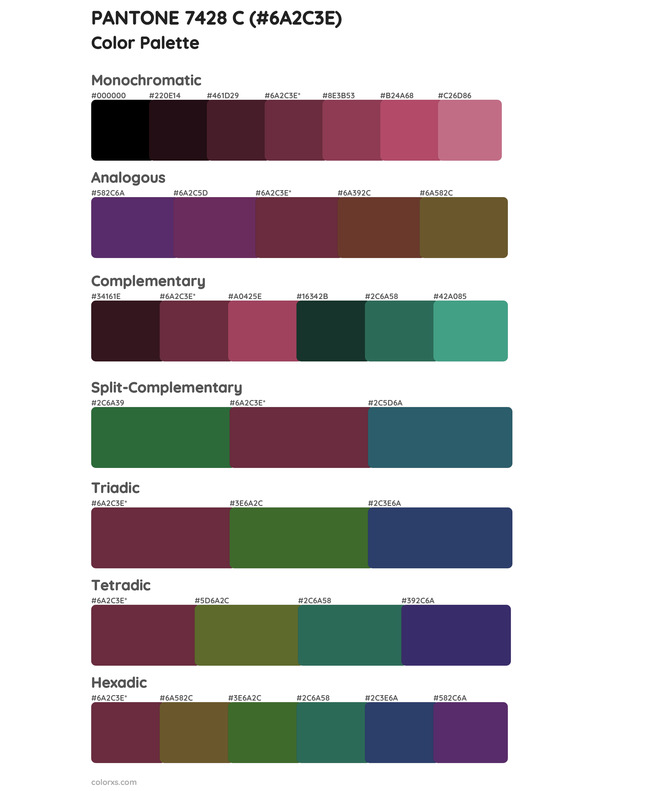 PANTONE 7428 C Color Scheme Palettes