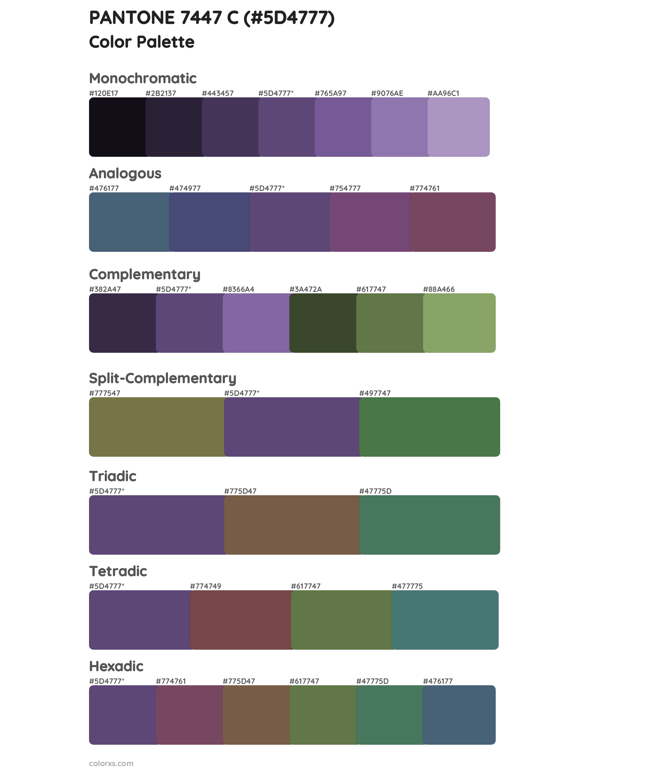 PANTONE 7447 C Color Scheme Palettes