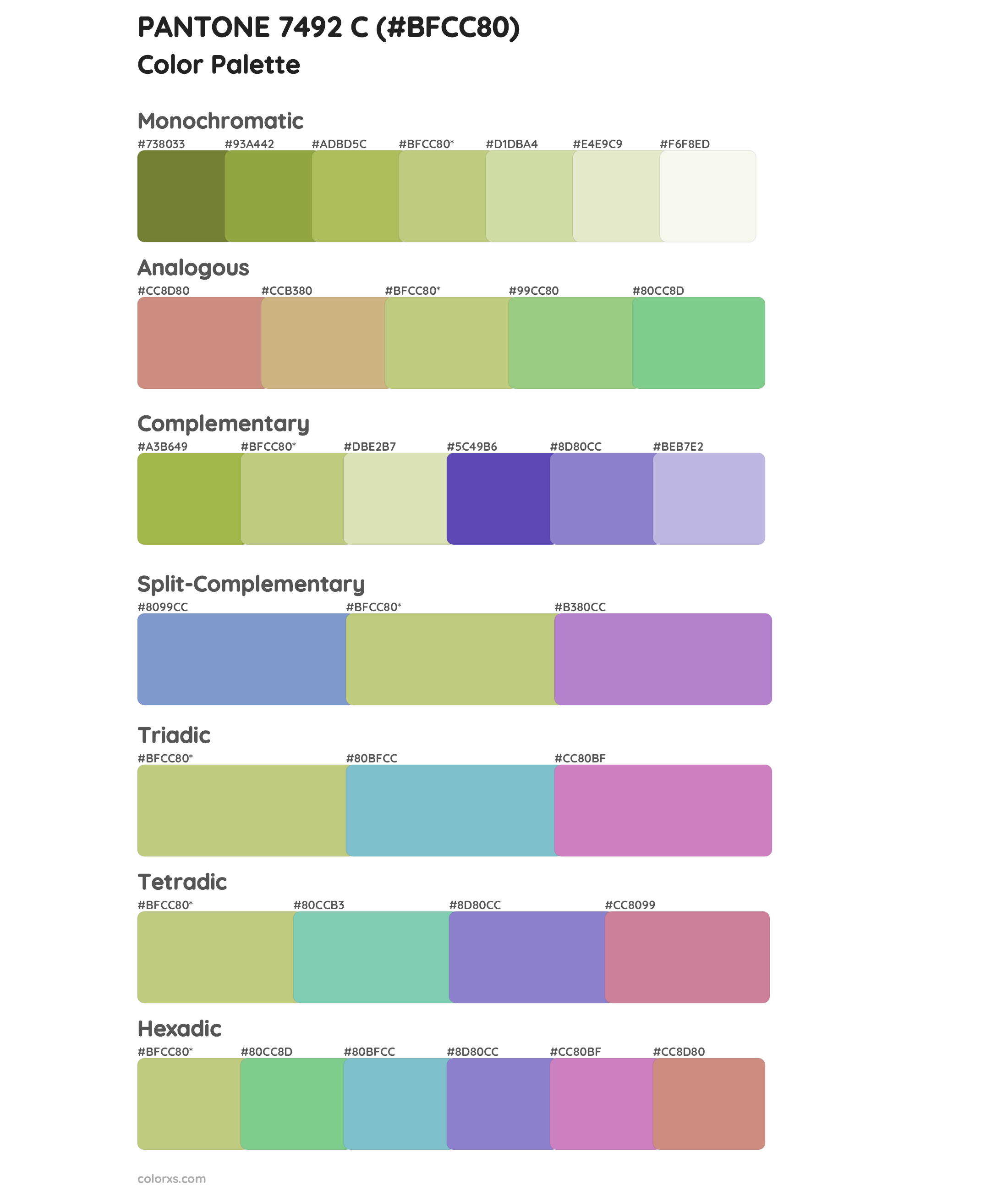 PANTONE 7492 C Color Scheme Palettes