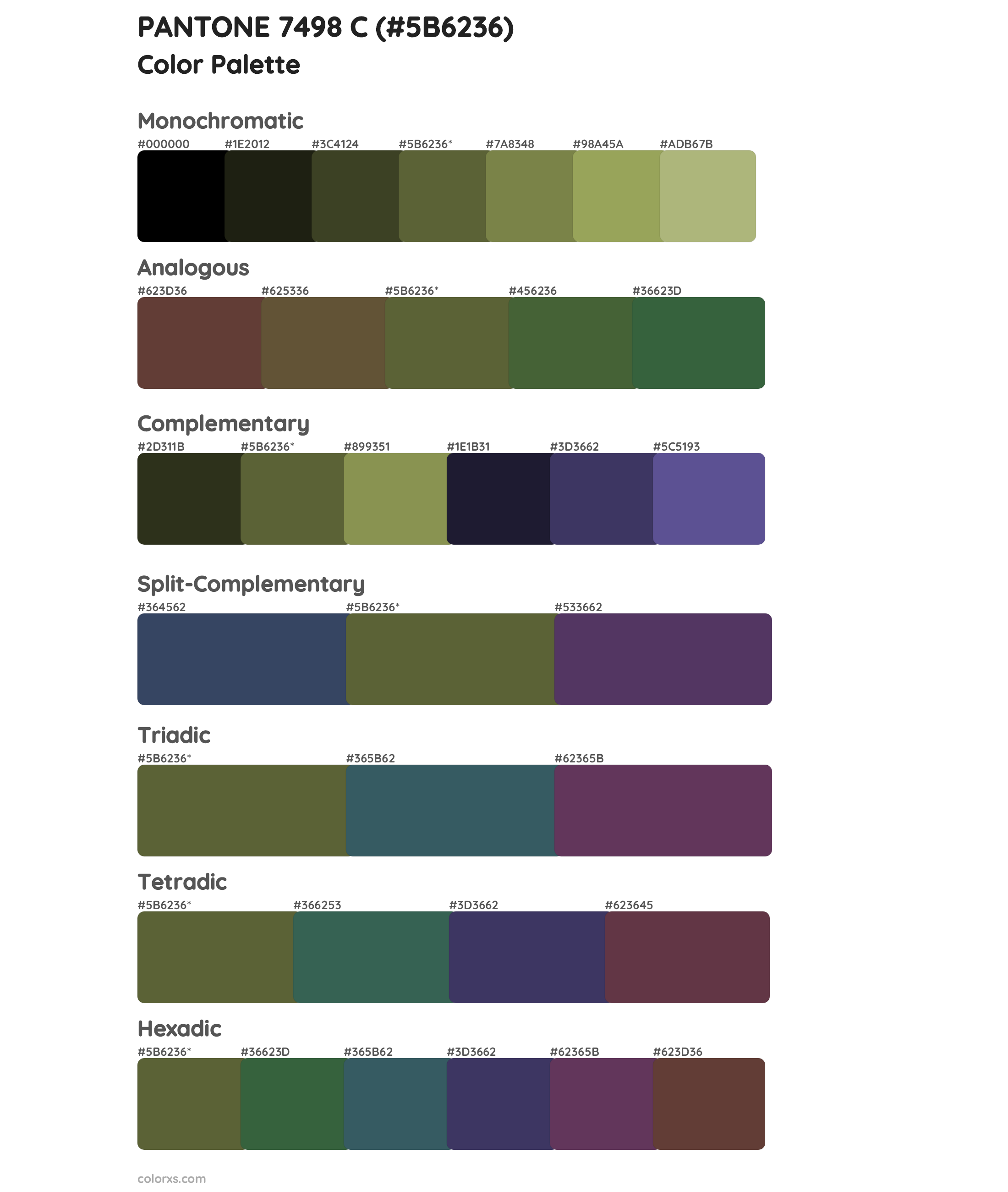 PANTONE 7498 C Color Scheme Palettes