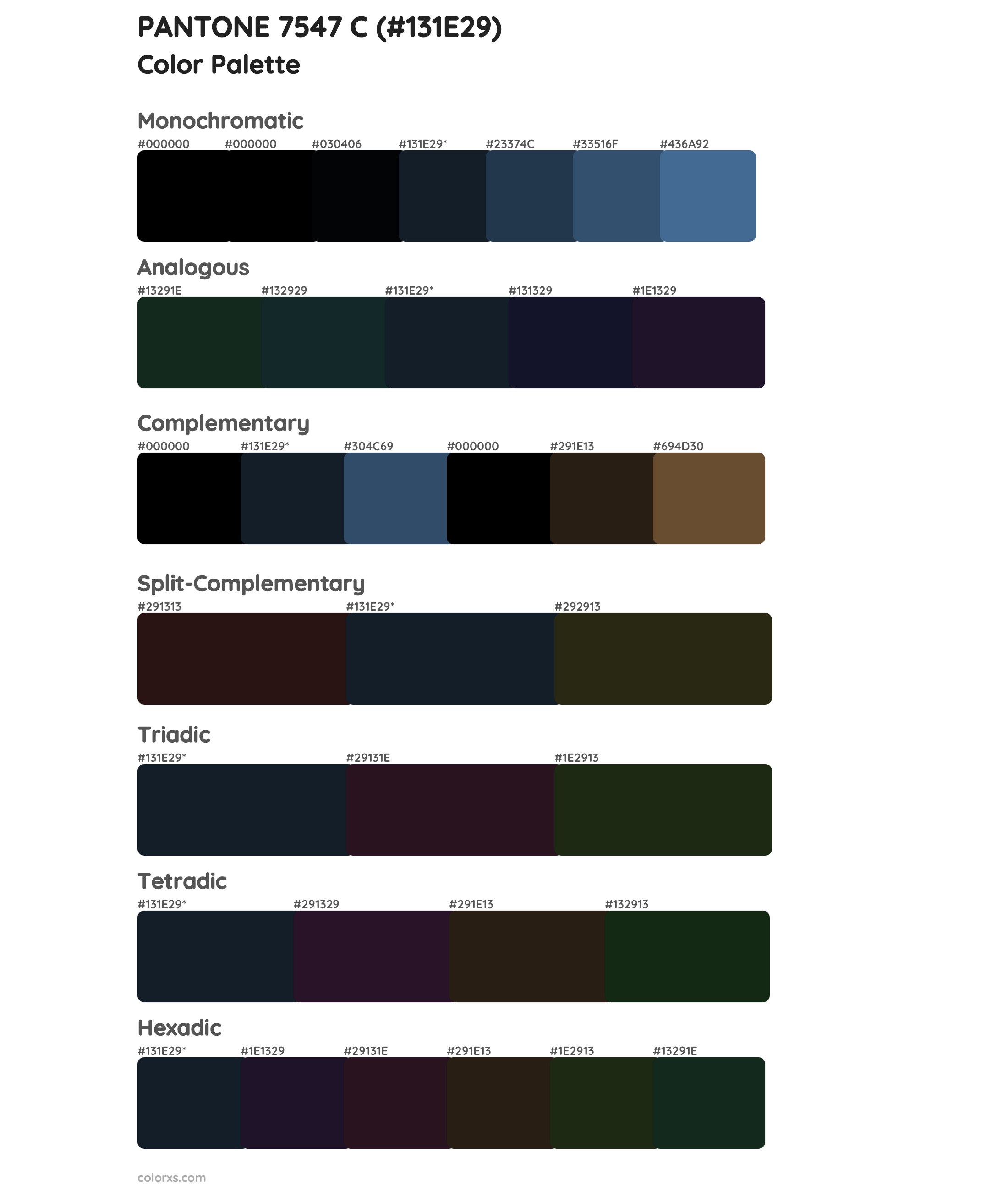 PANTONE 7547 C Color Scheme Palettes