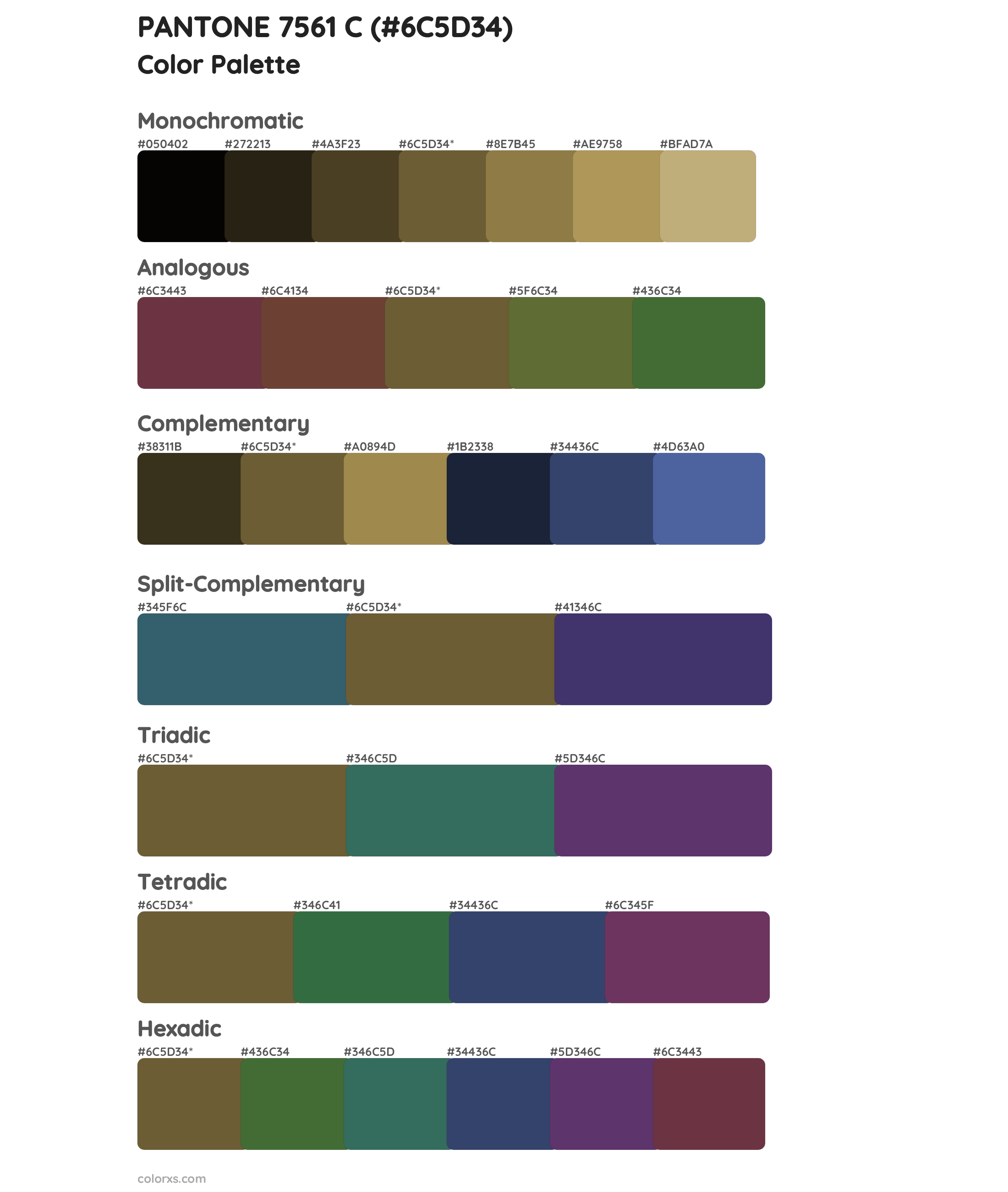 PANTONE 7561 C Color Scheme Palettes