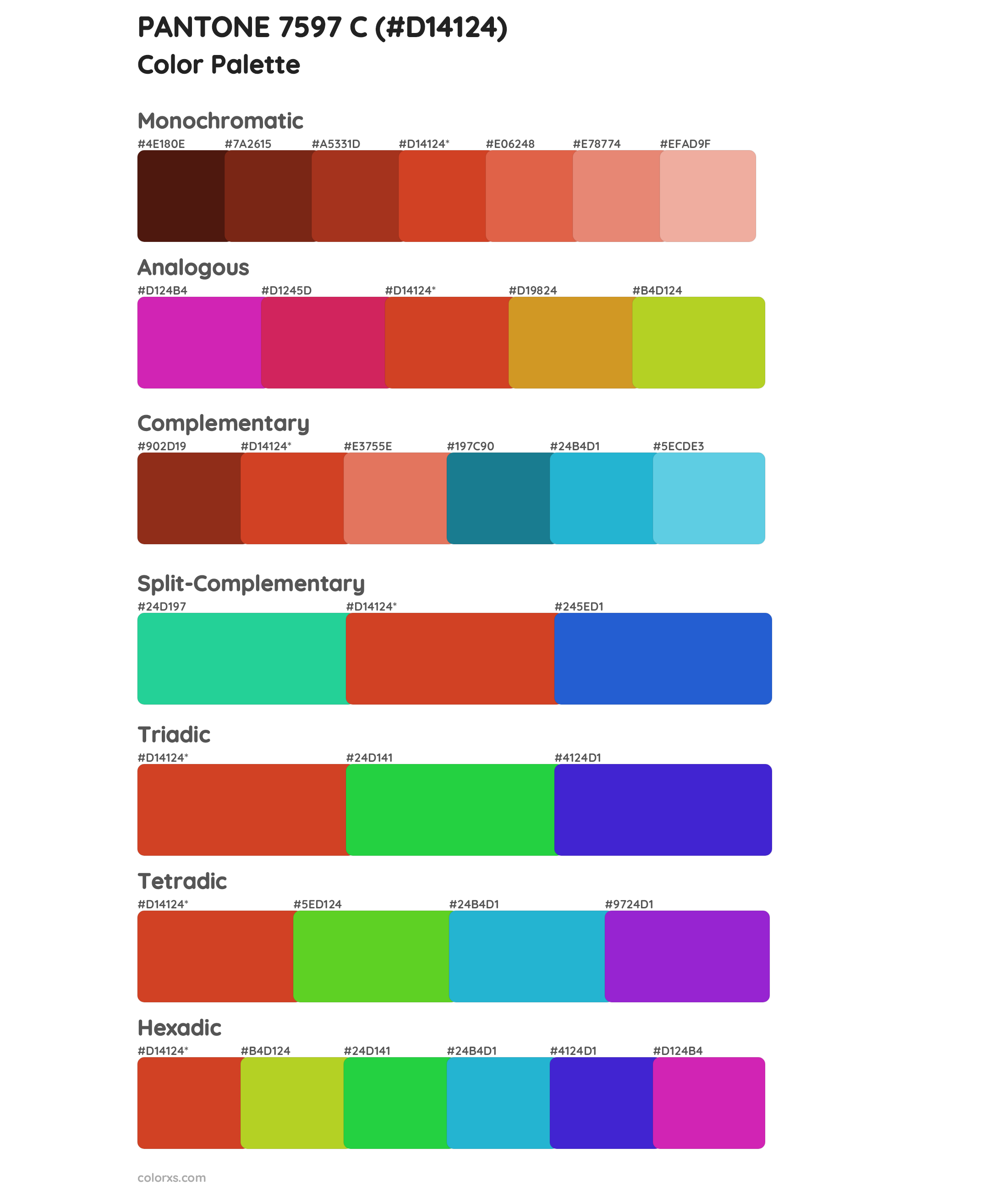 PANTONE 7597 C Color Scheme Palettes