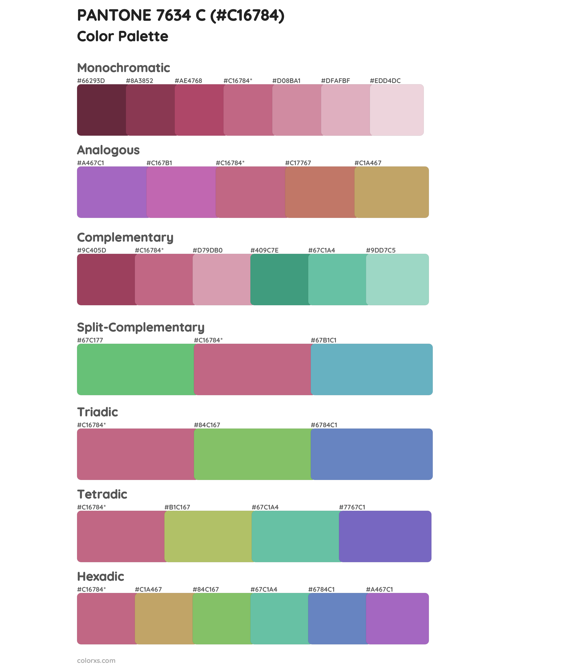 PANTONE 7634 C Color Scheme Palettes