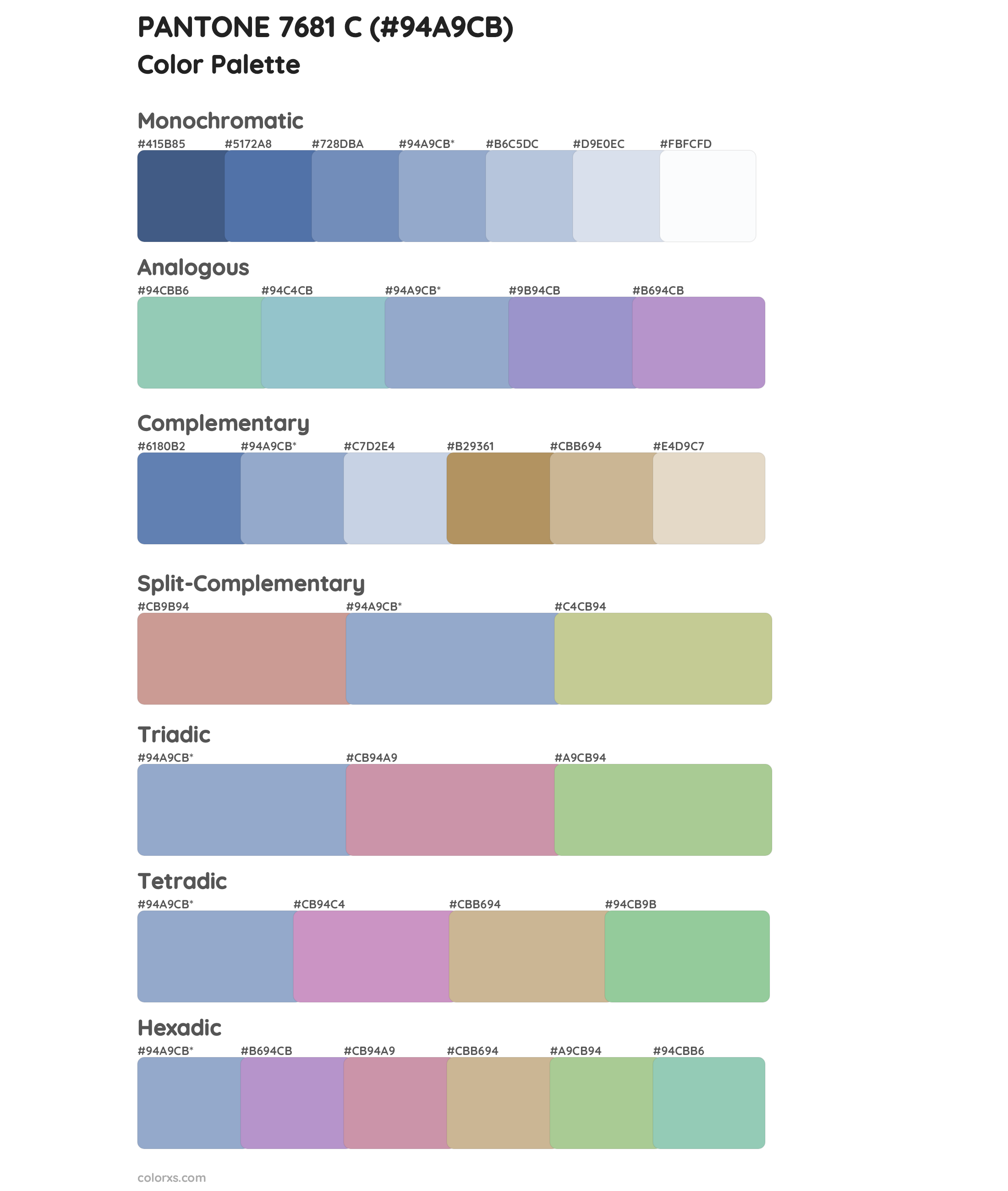 PANTONE 7681 C Color Scheme Palettes