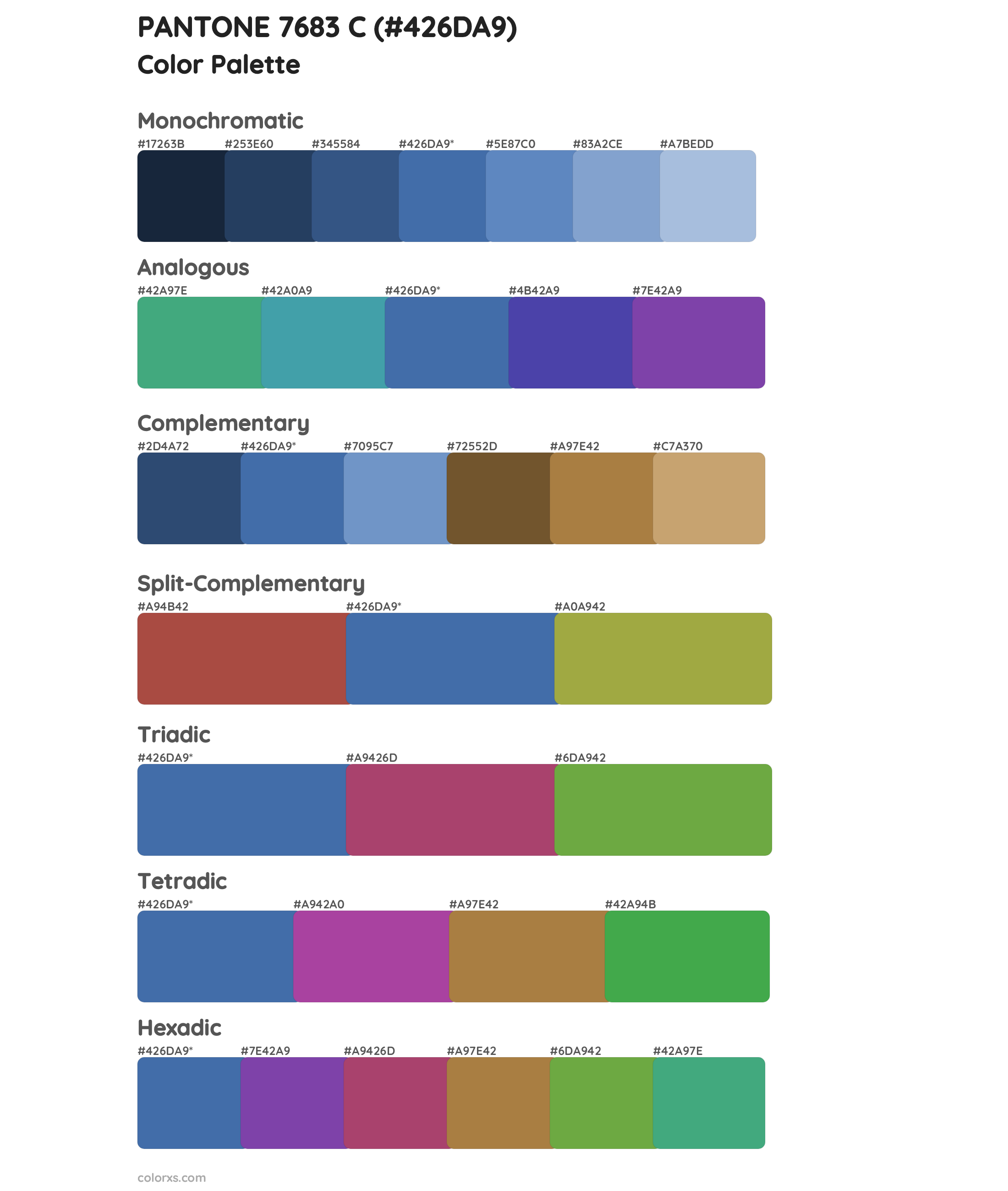 PANTONE 7683 C Color Scheme Palettes