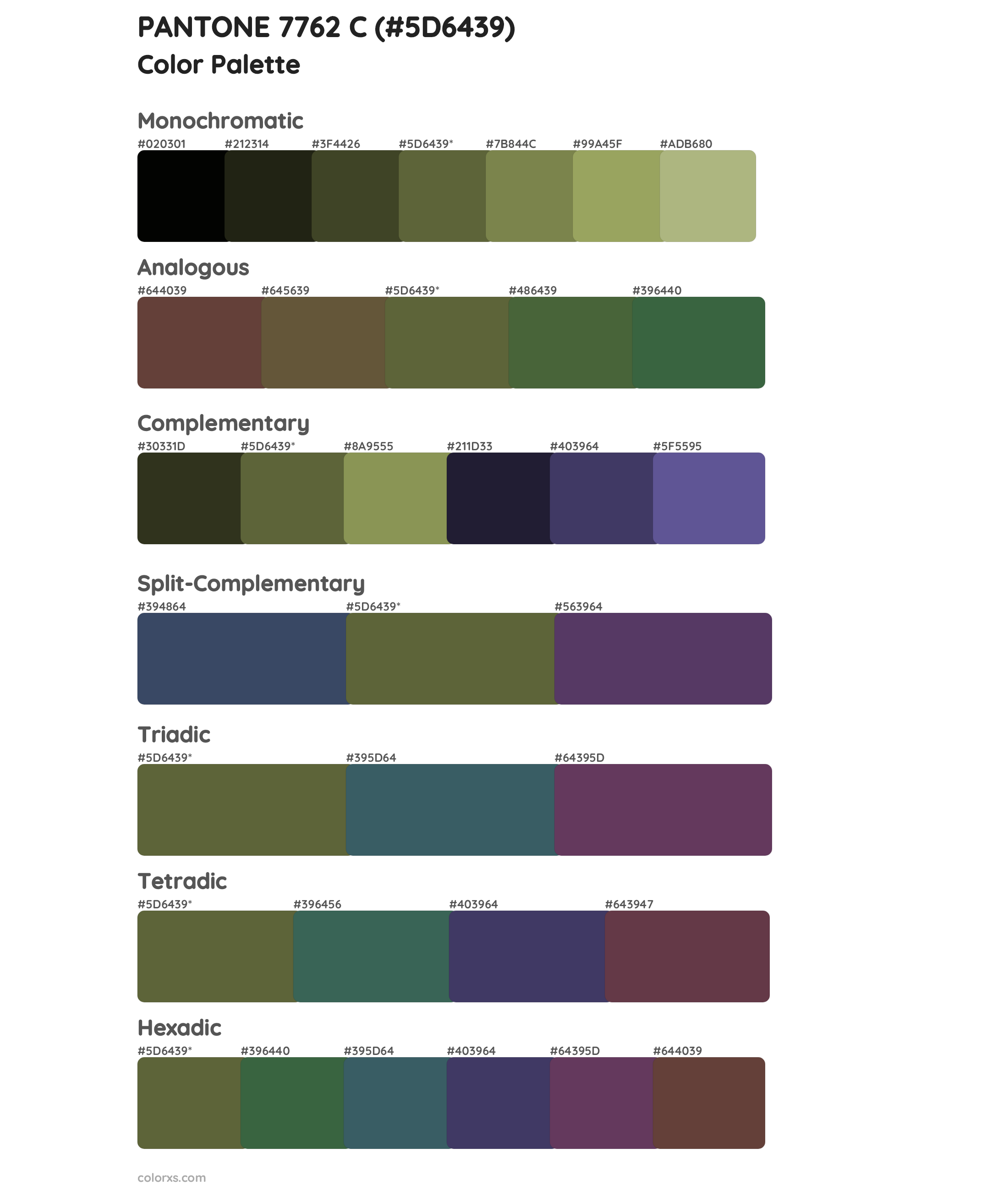 PANTONE 7762 C Color Scheme Palettes