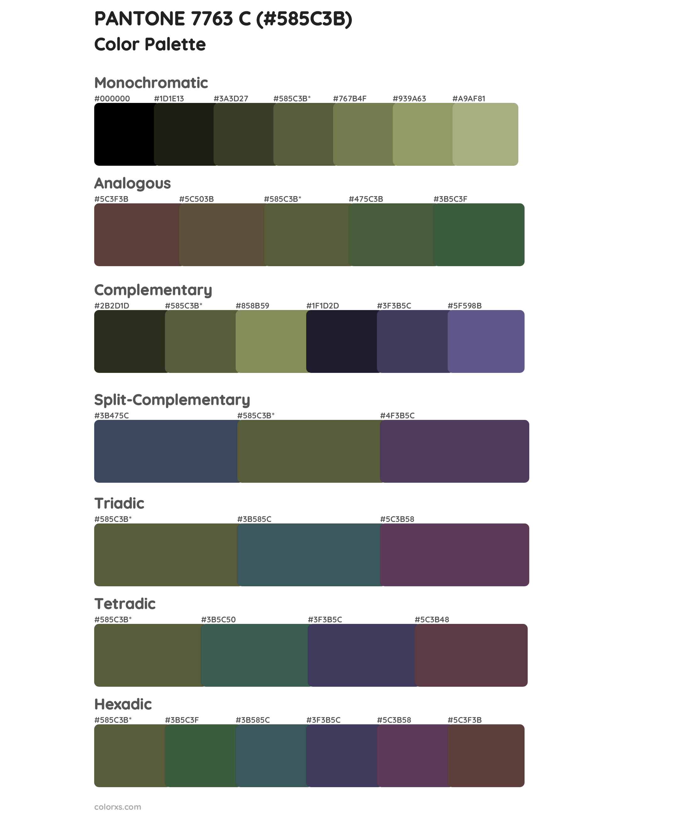 PANTONE 7763 C Color Scheme Palettes