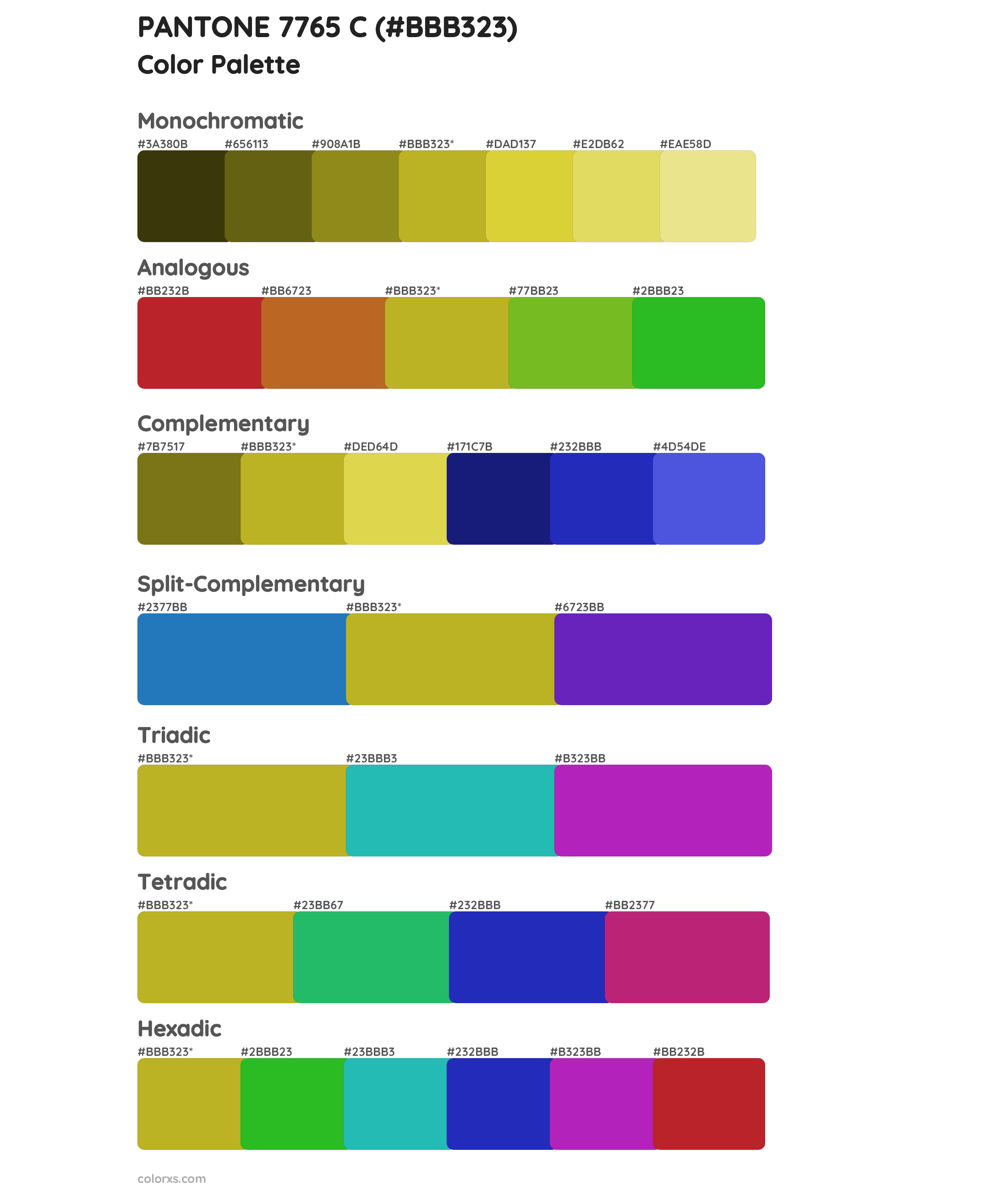 PANTONE 7765 C Color Scheme Palettes