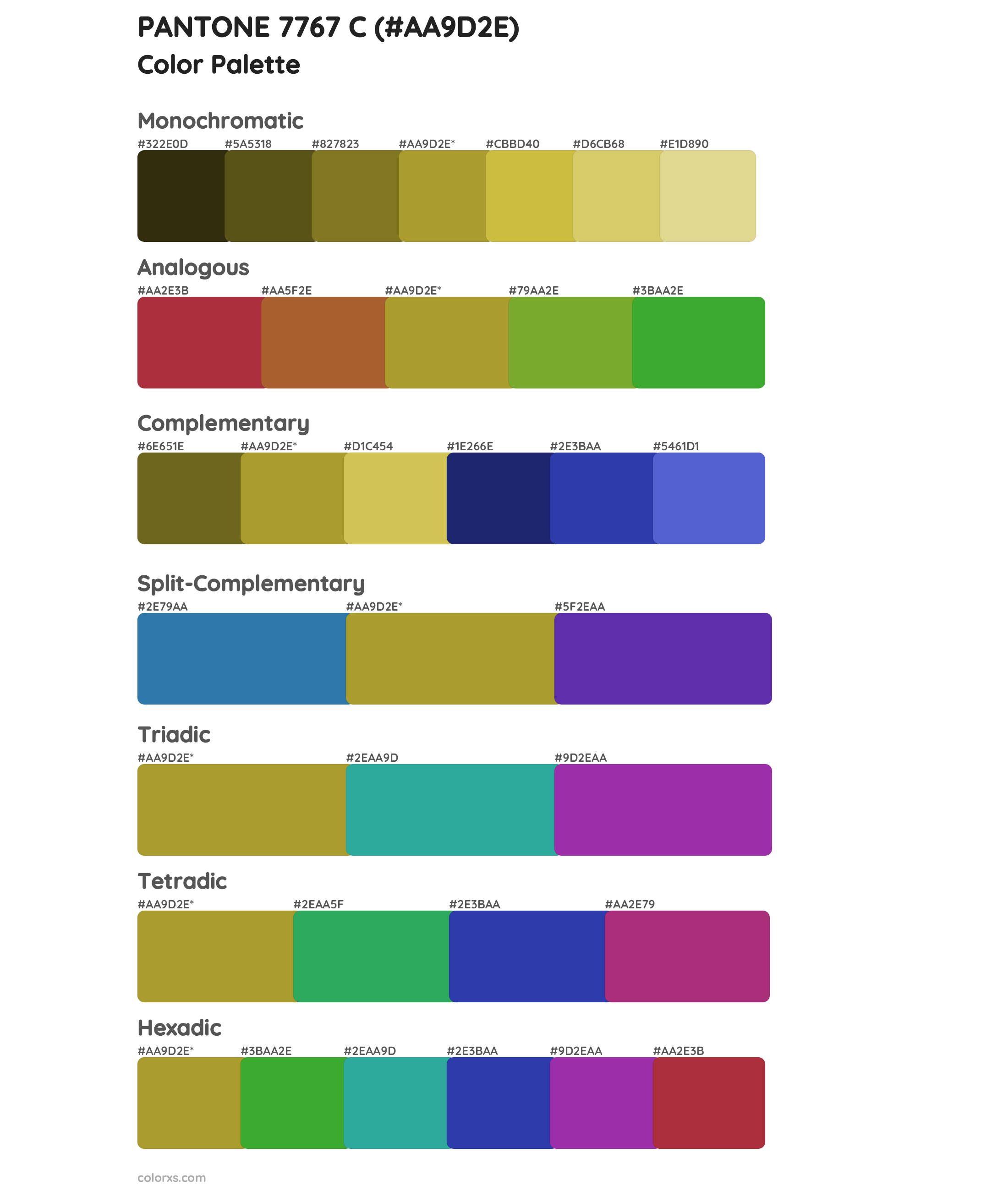 PANTONE 7767 C Color Scheme Palettes