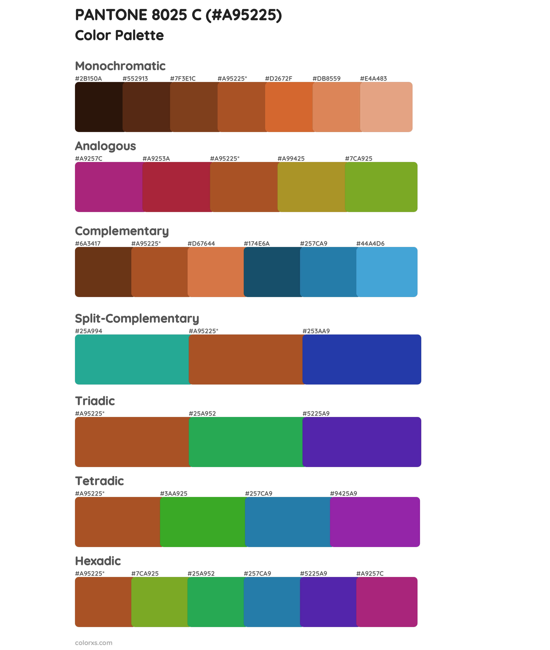 PANTONE 8025 C Color Scheme Palettes