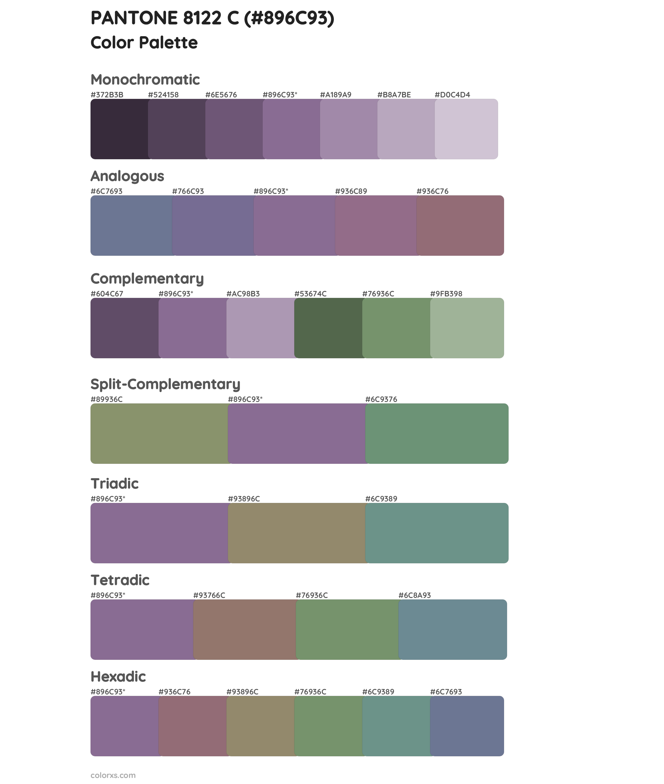 PANTONE 8122 C Color Scheme Palettes