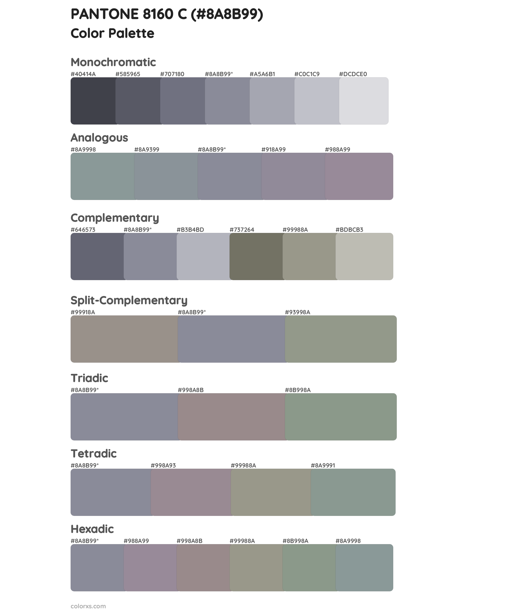 PANTONE 8160 C Color Scheme Palettes