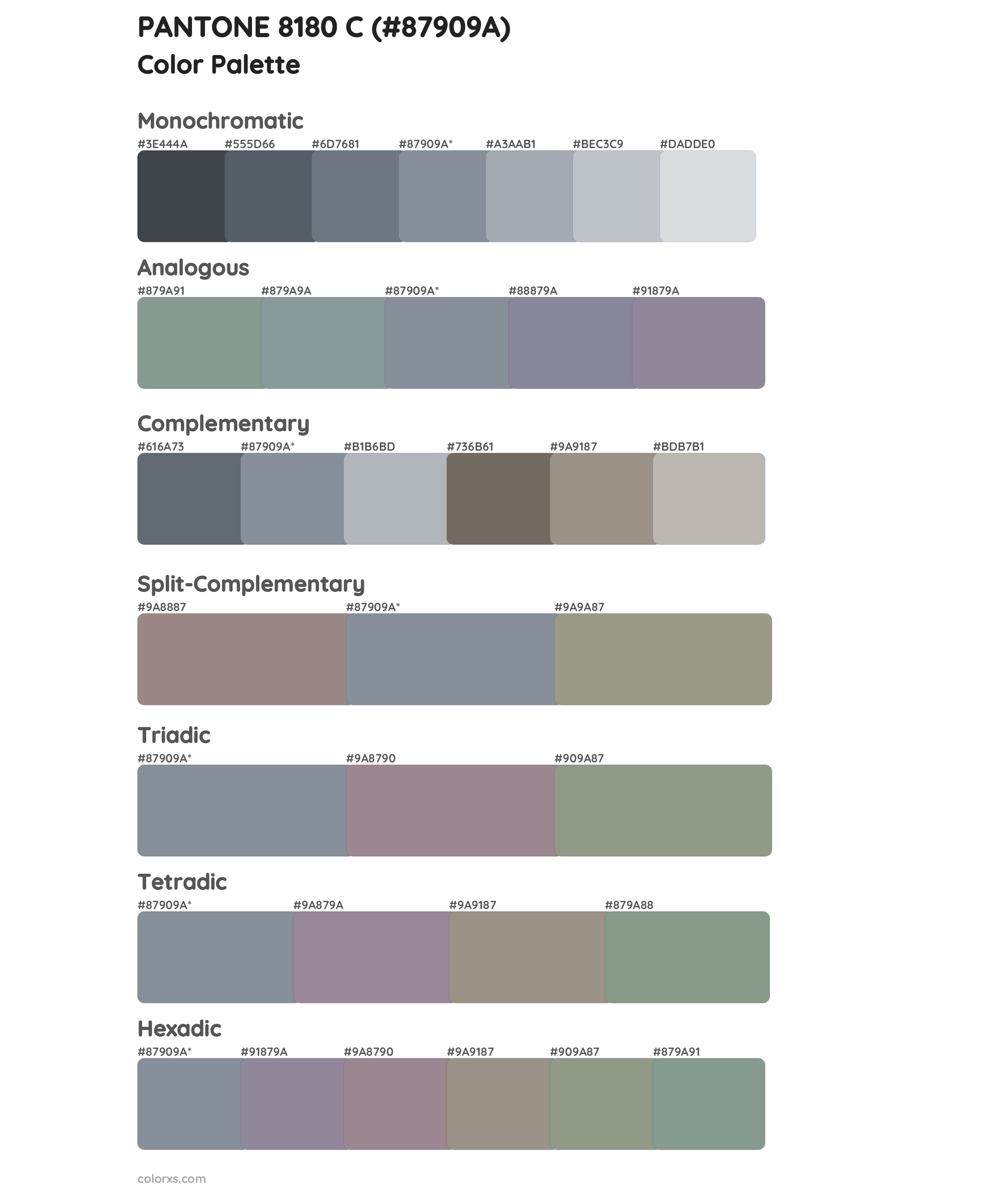 PANTONE 8180 C Color Scheme Palettes