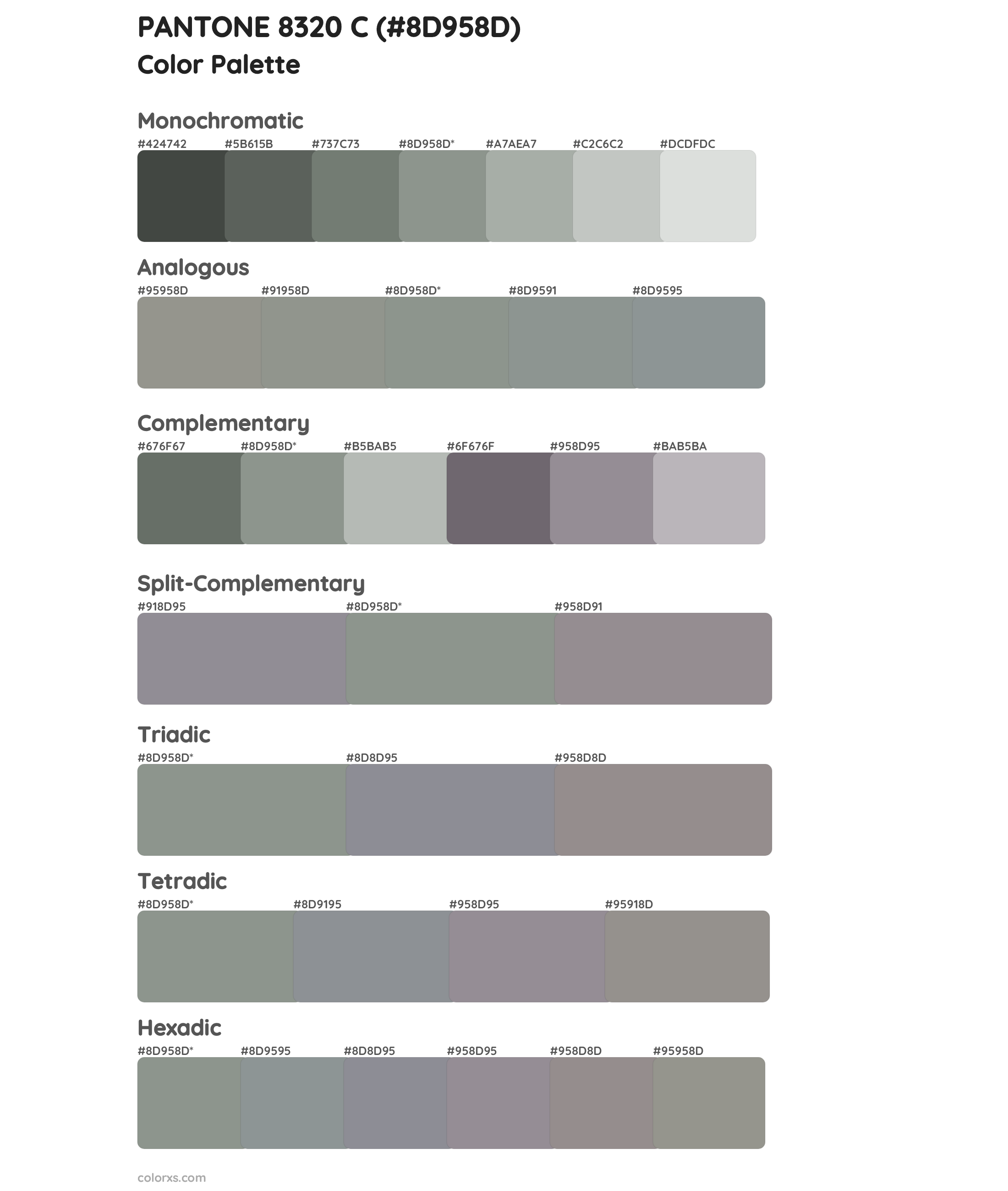 PANTONE 8320 C Color Scheme Palettes