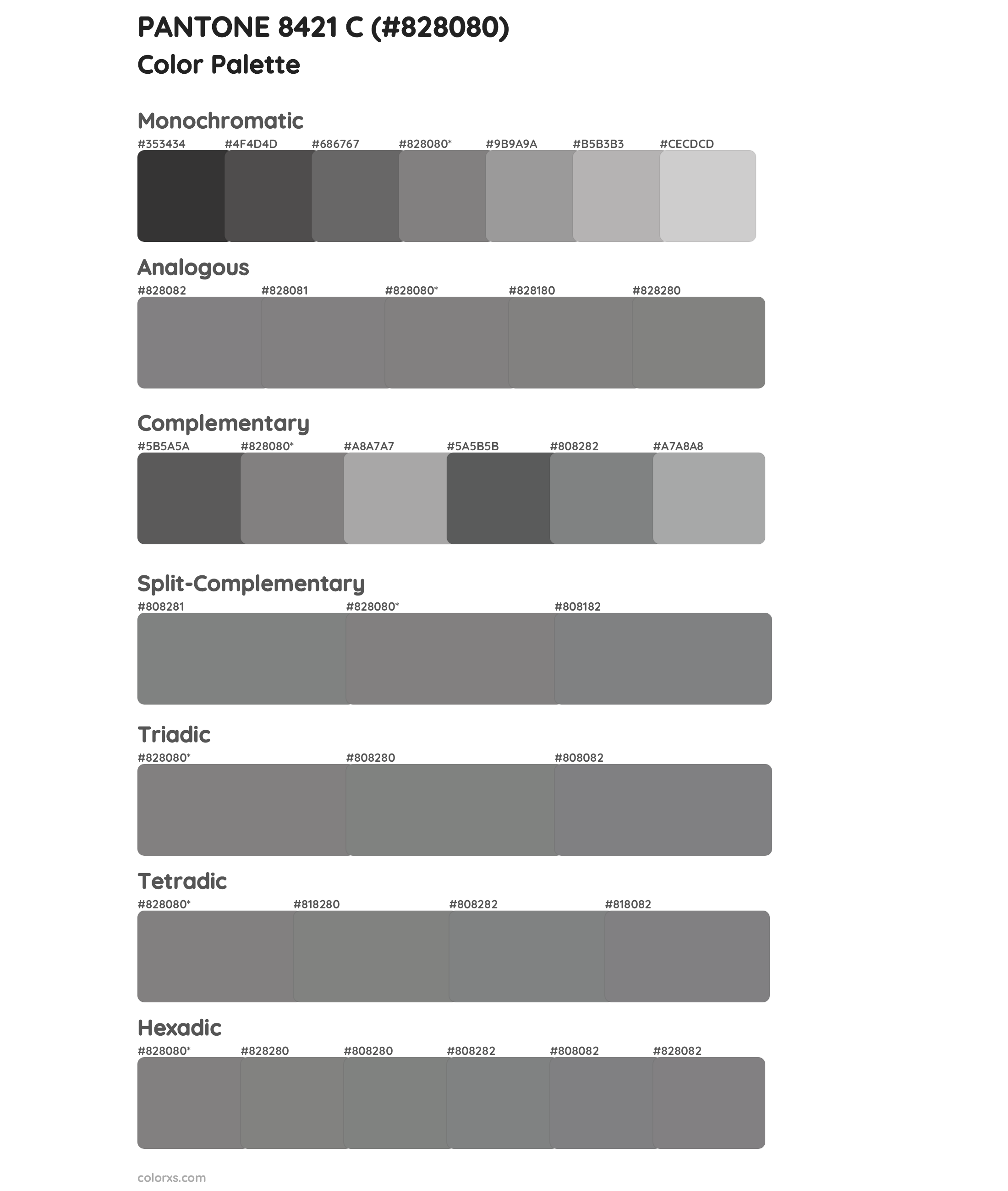 PANTONE 8421 C Color Scheme Palettes