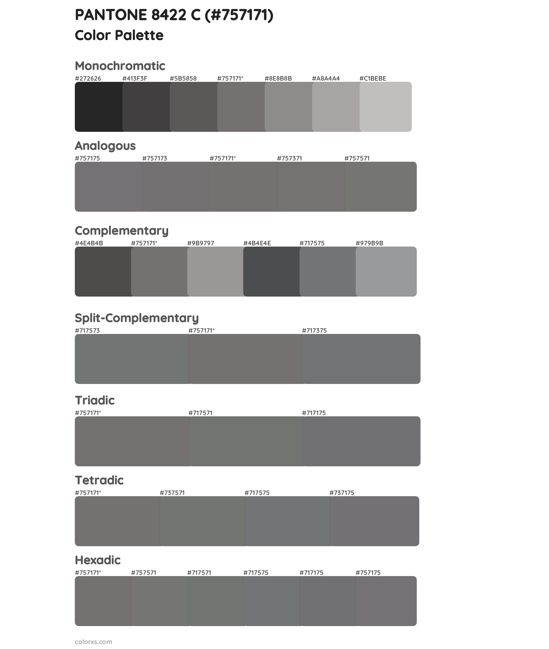 PANTONE 8422 C Color Scheme Palettes