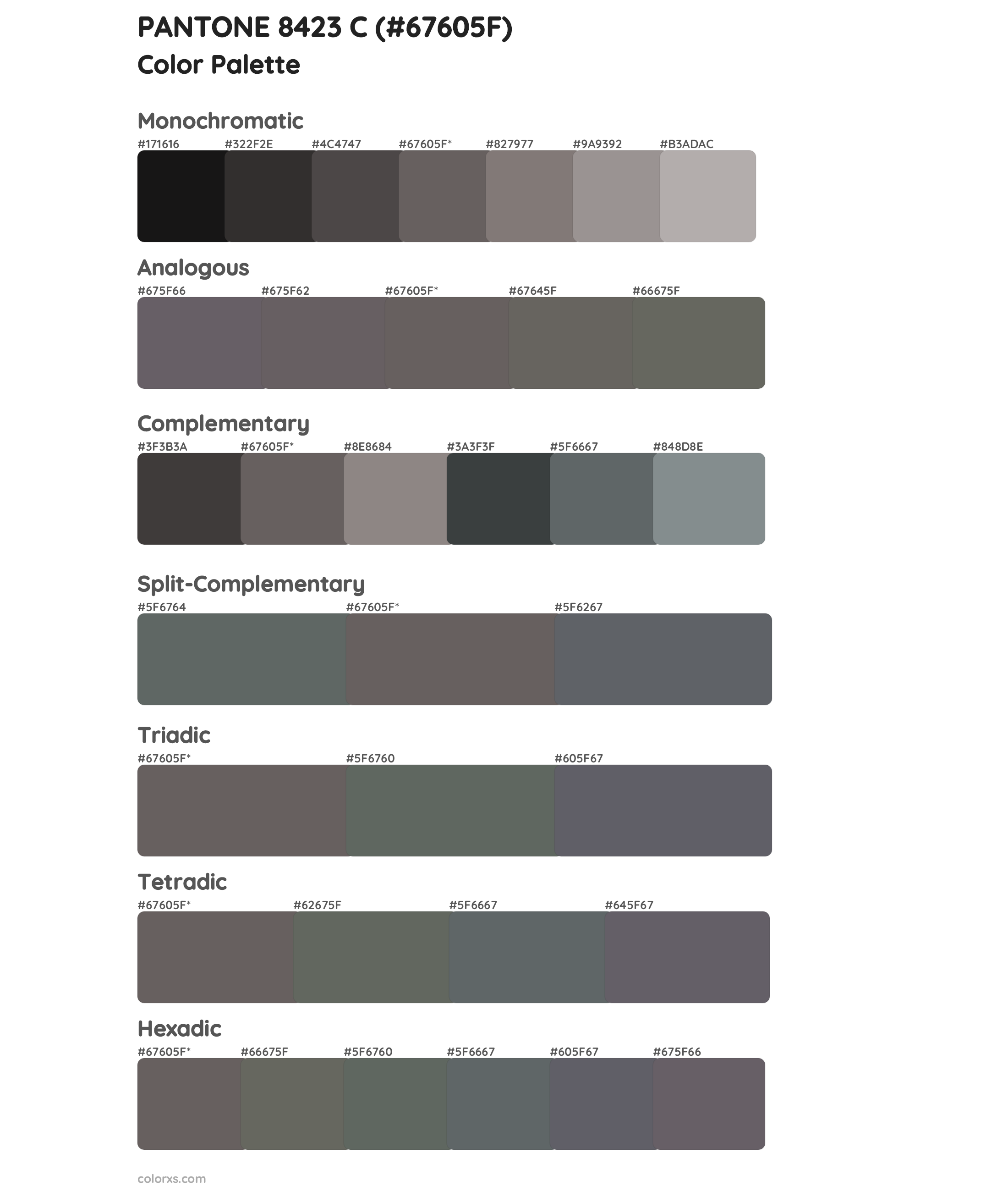 PANTONE 8423 C Color Scheme Palettes