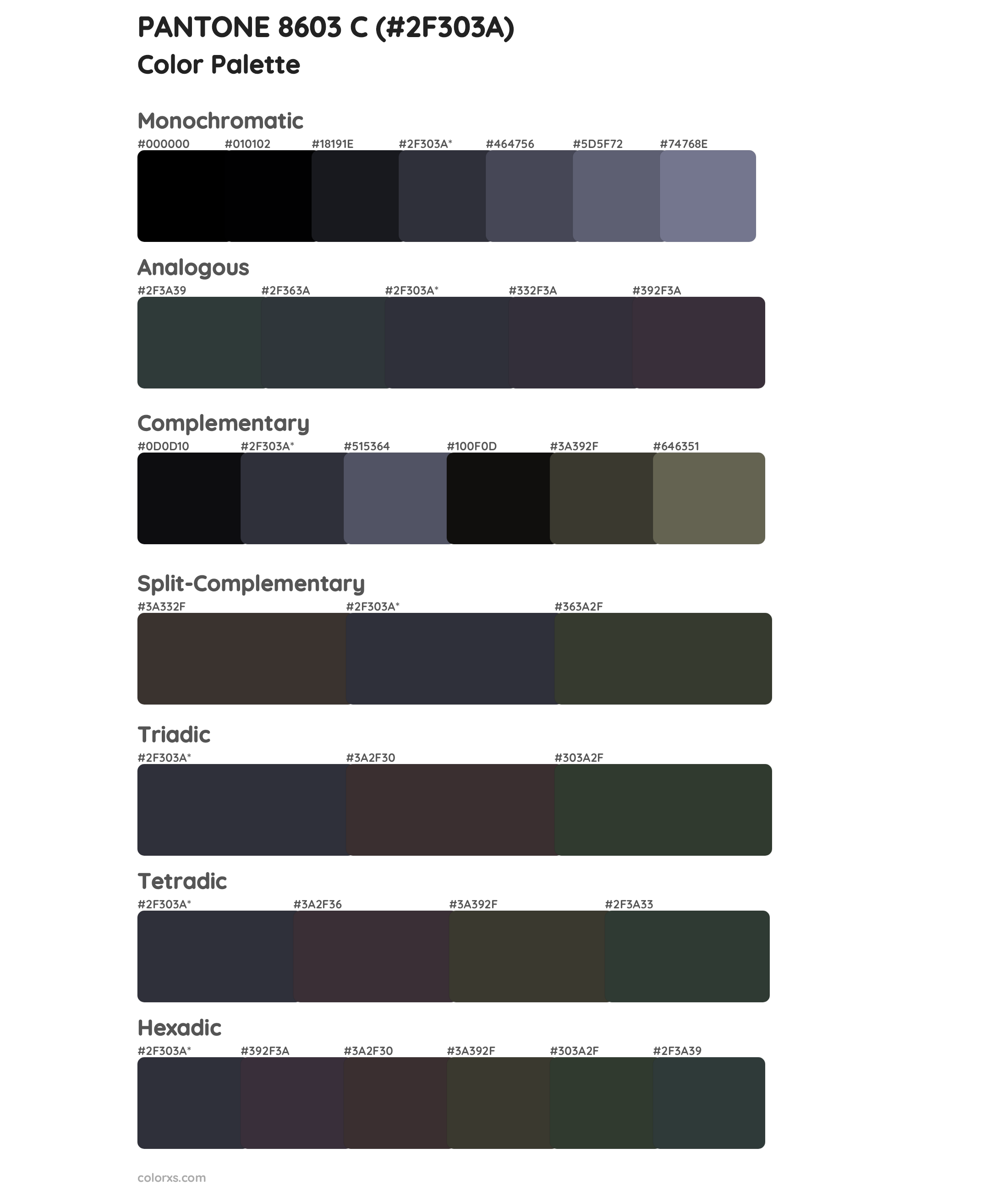 PANTONE 8603 C Color Scheme Palettes