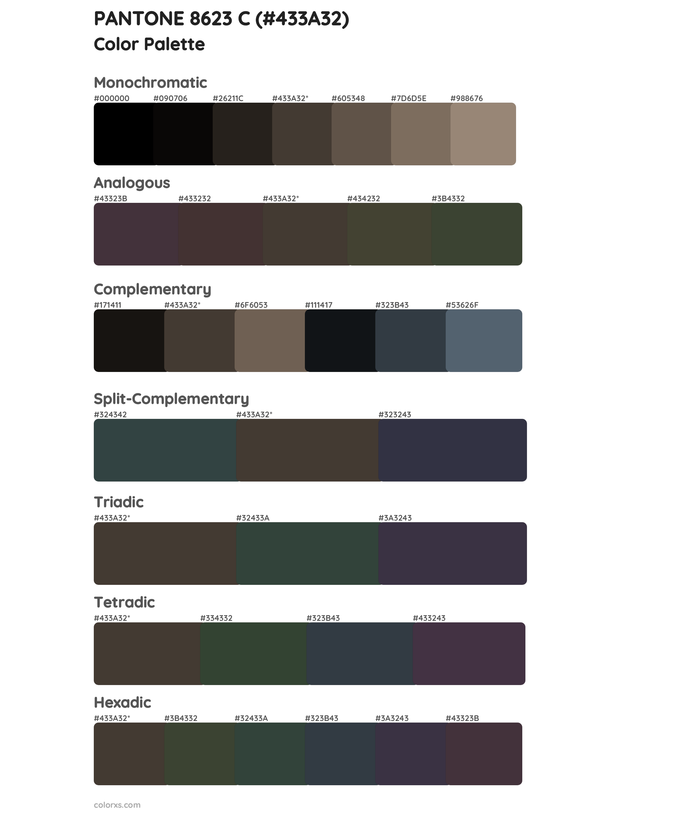 PANTONE 8623 C Color Scheme Palettes