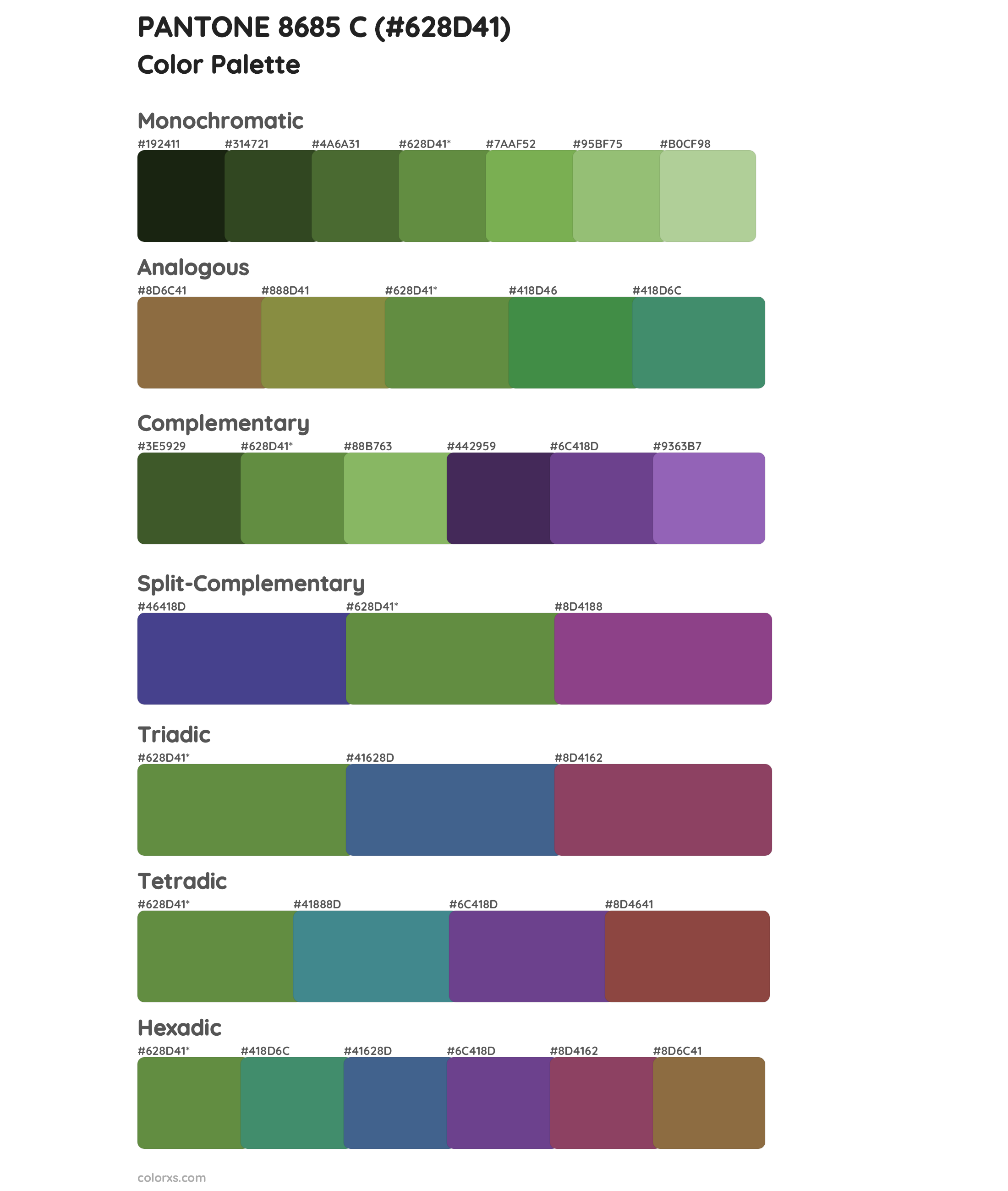 PANTONE 8685 C Color Scheme Palettes