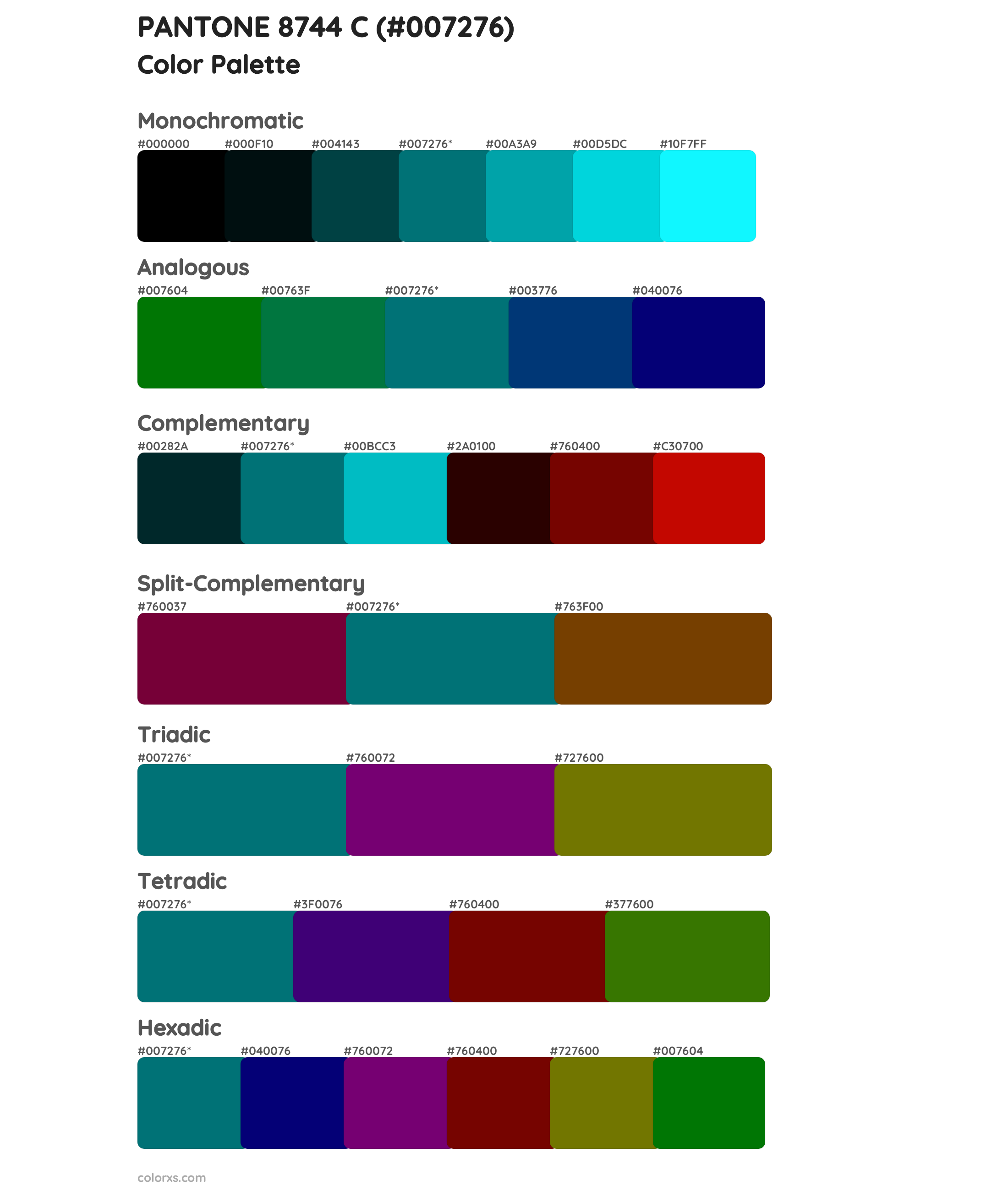 PANTONE 8744 C Color Scheme Palettes