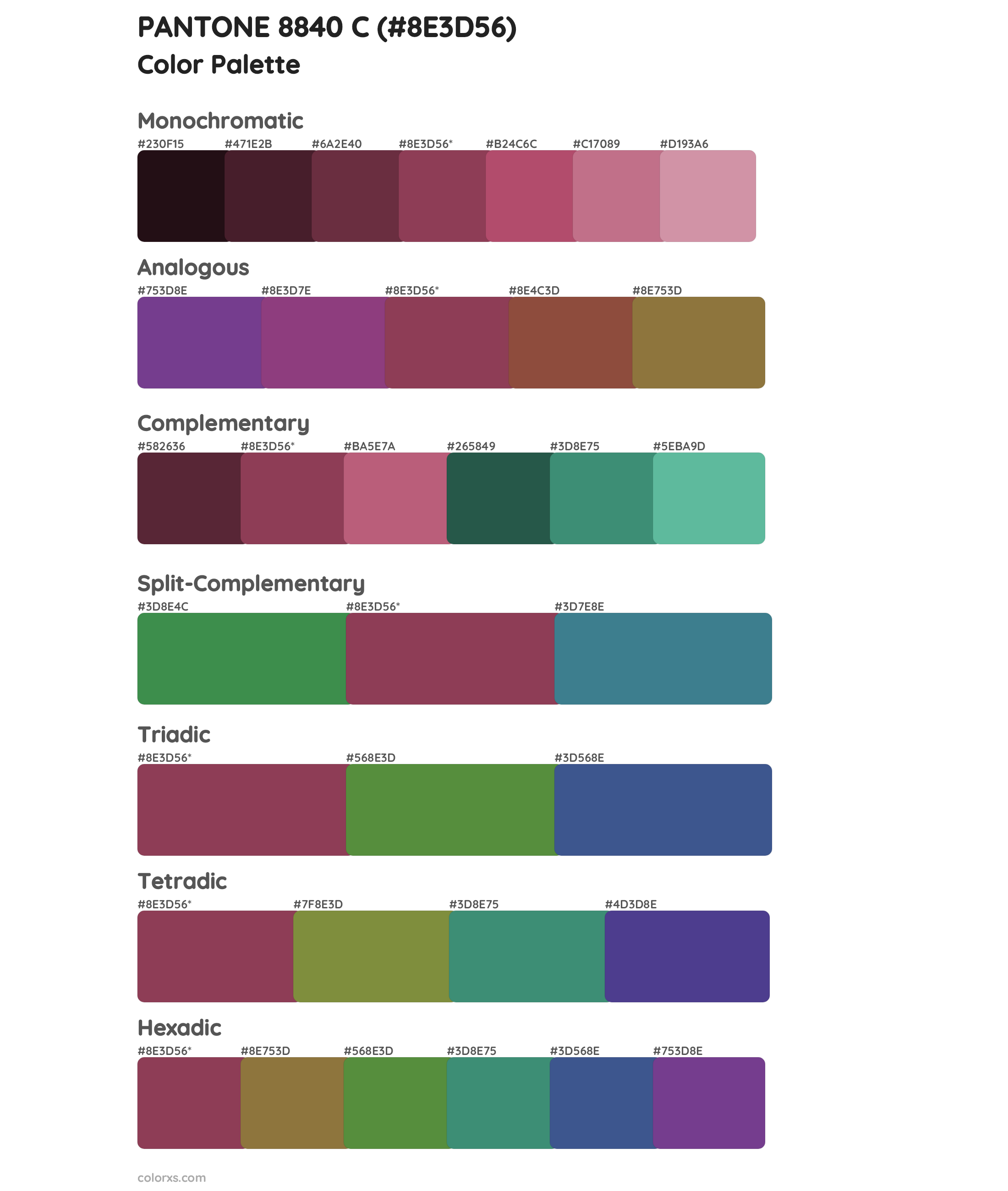 PANTONE 8840 C Color Scheme Palettes