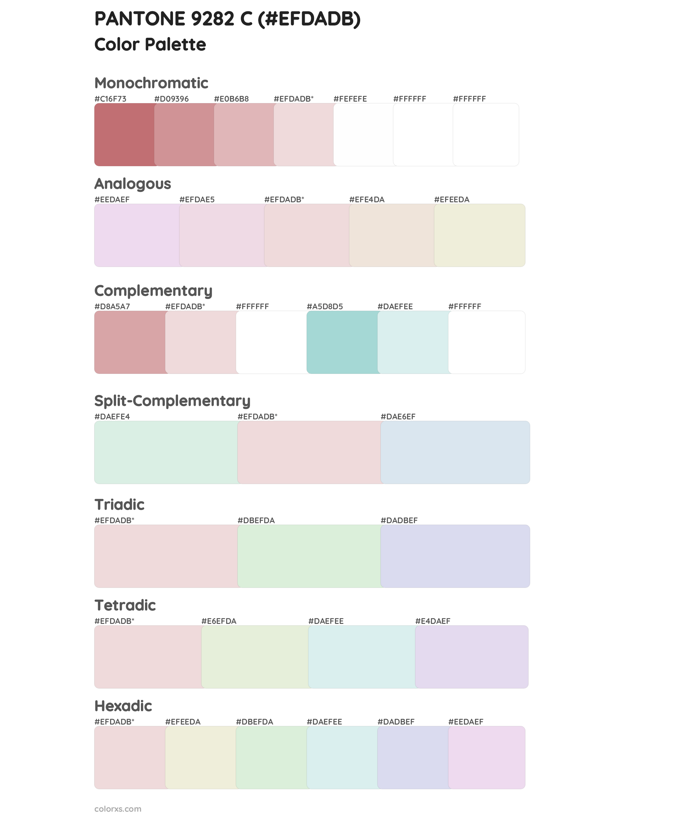 PANTONE 9282 C Color Scheme Palettes