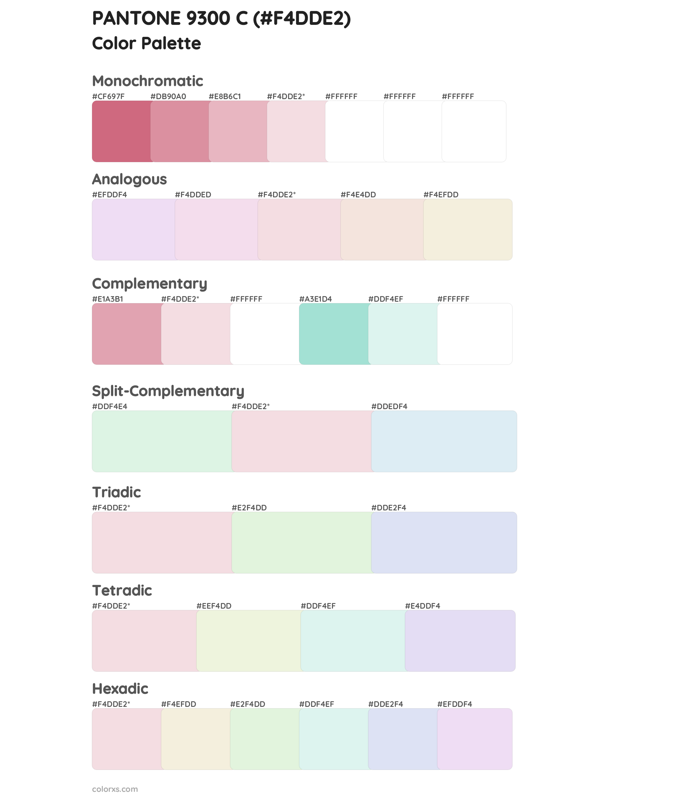 PANTONE 9300 C Color Scheme Palettes