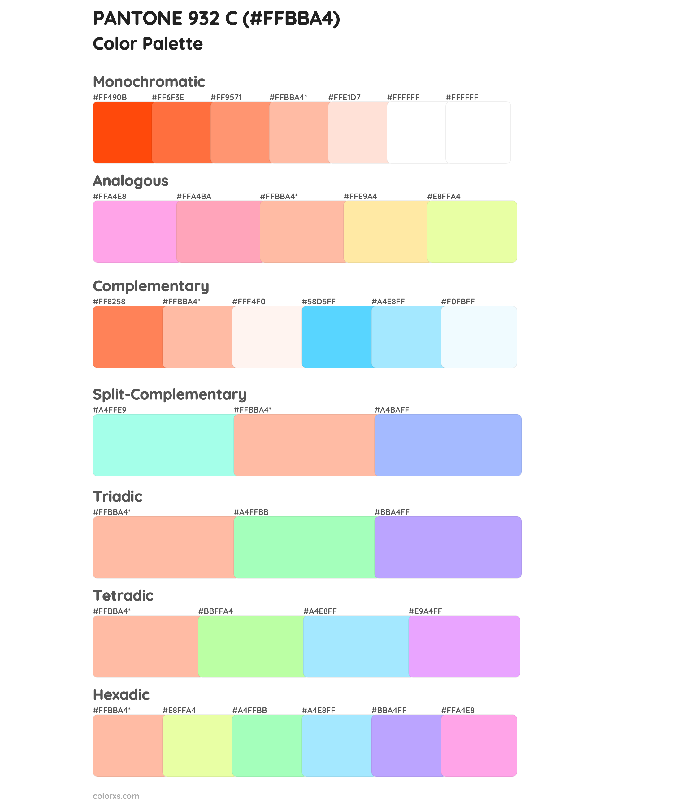 PANTONE 932 C Color Scheme Palettes