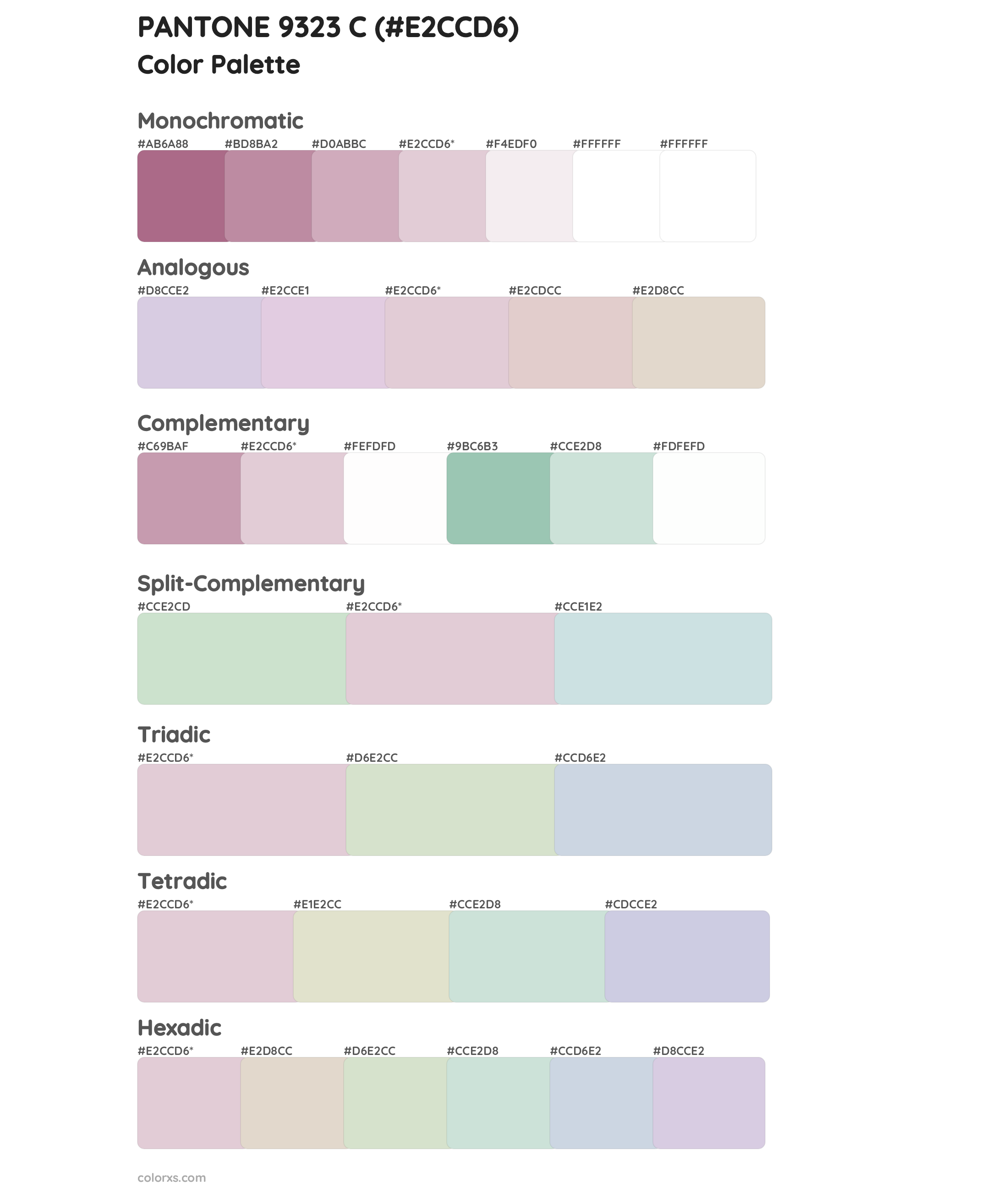 PANTONE 9323 C Color Scheme Palettes