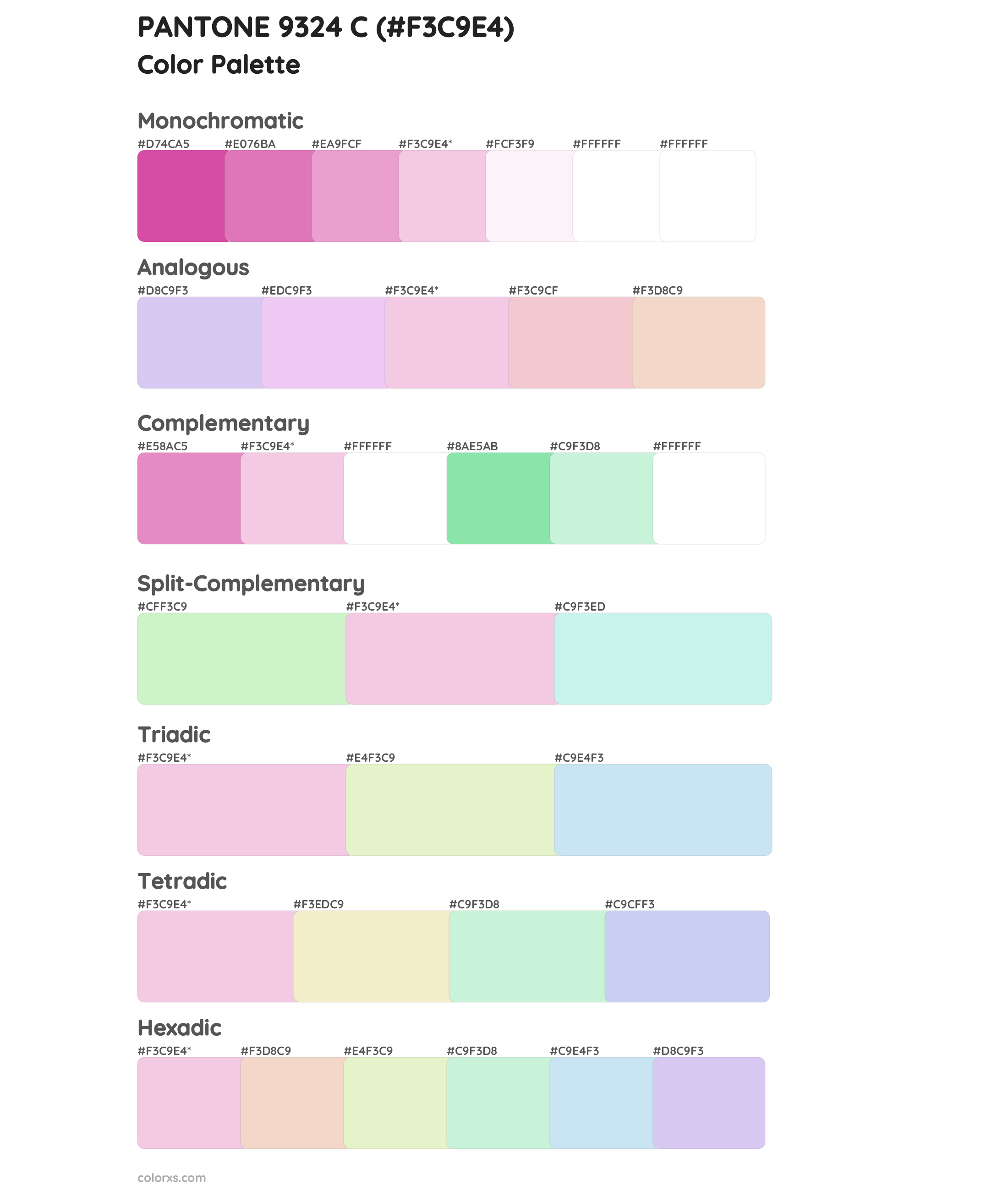 PANTONE 9324 C Color Scheme Palettes