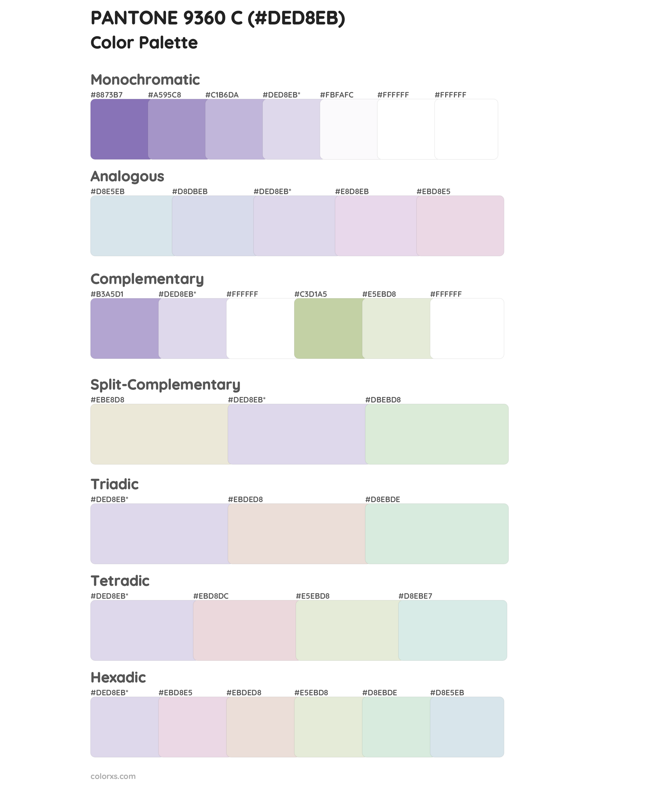 PANTONE 9360 C Color Scheme Palettes