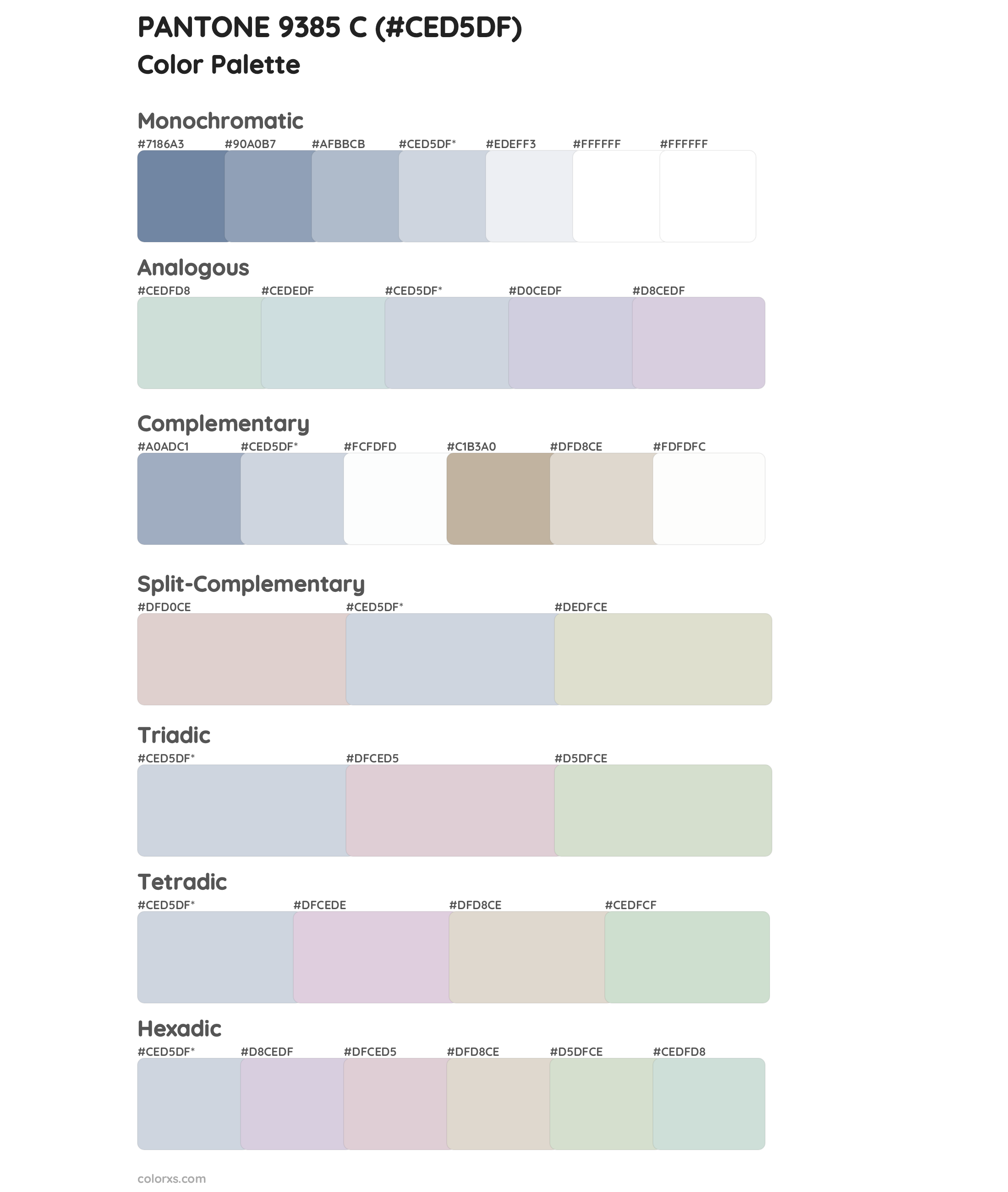 PANTONE 9385 C Color Scheme Palettes