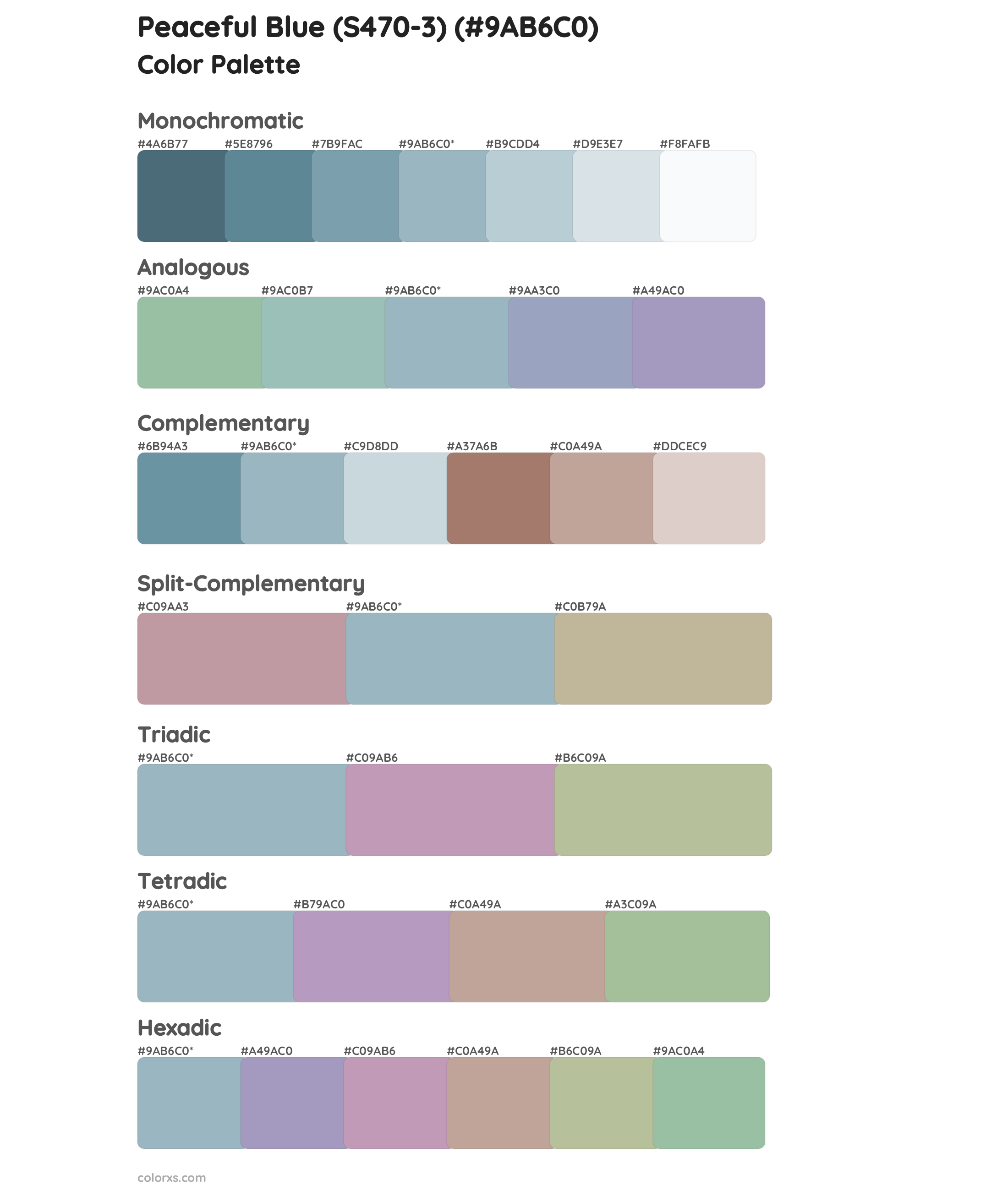 Peaceful Blue (S470-3) Color Scheme Palettes