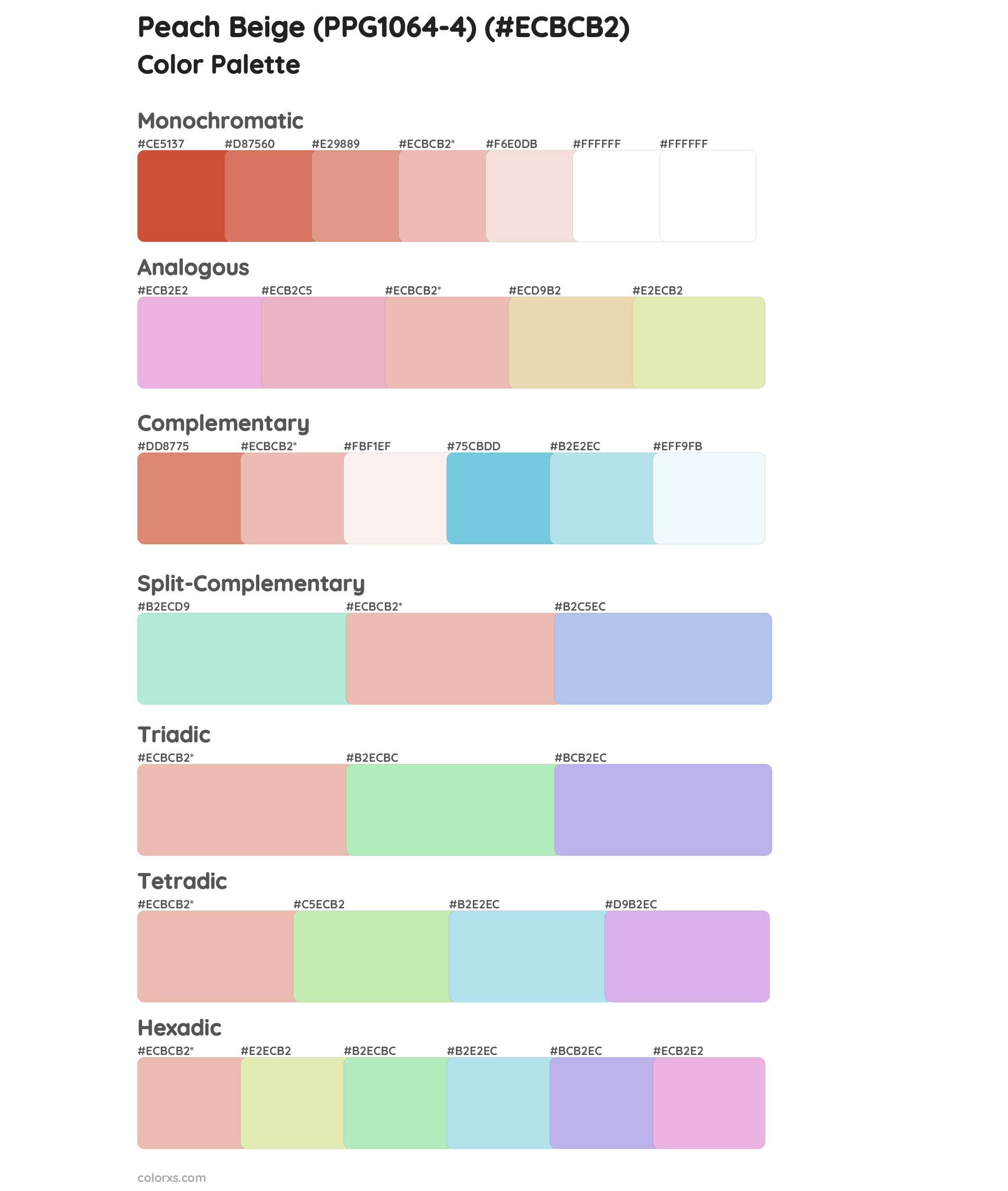 Peach Beige (PPG1064-4) Color Scheme Palettes