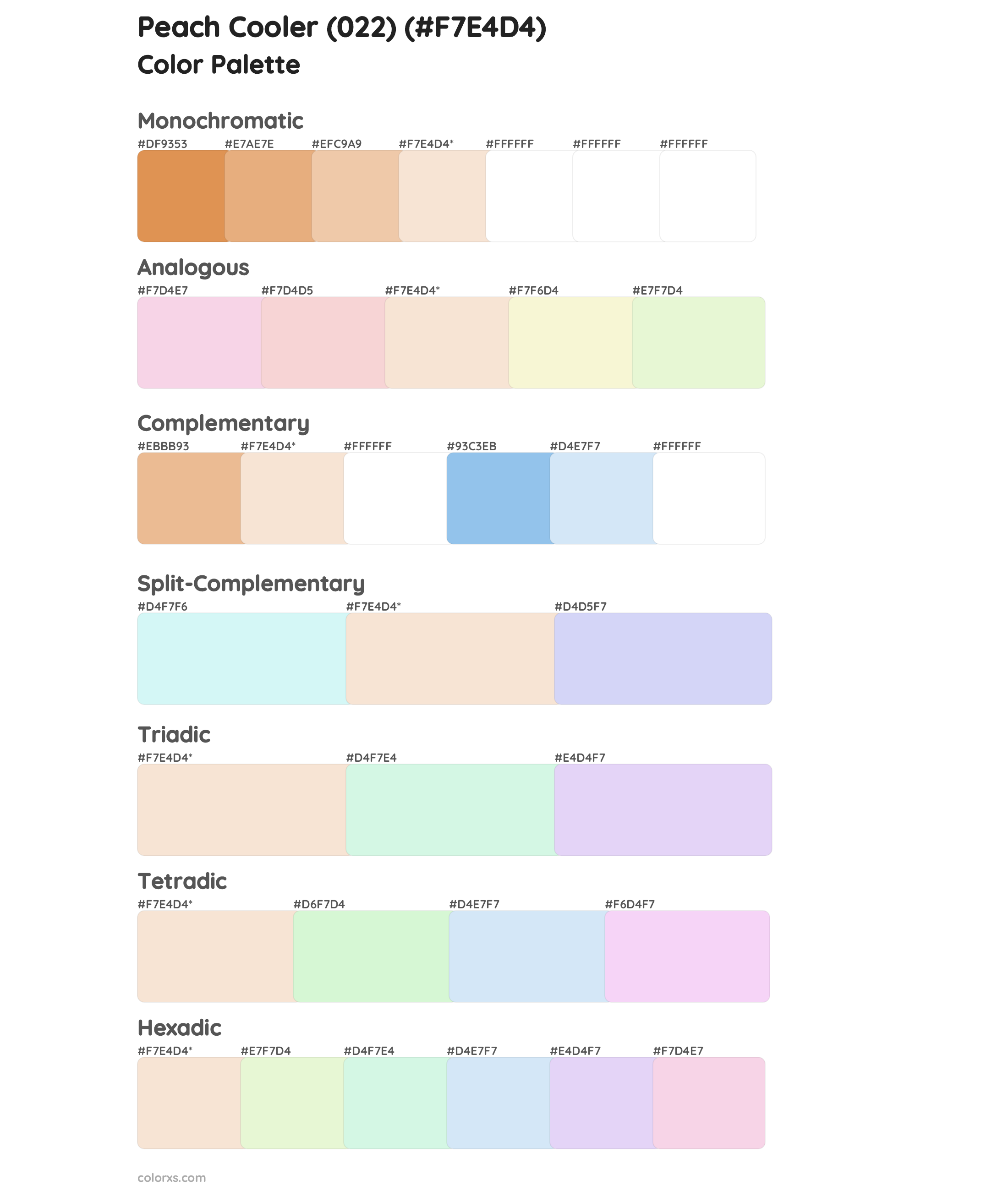 Peach Cooler (022) Color Scheme Palettes