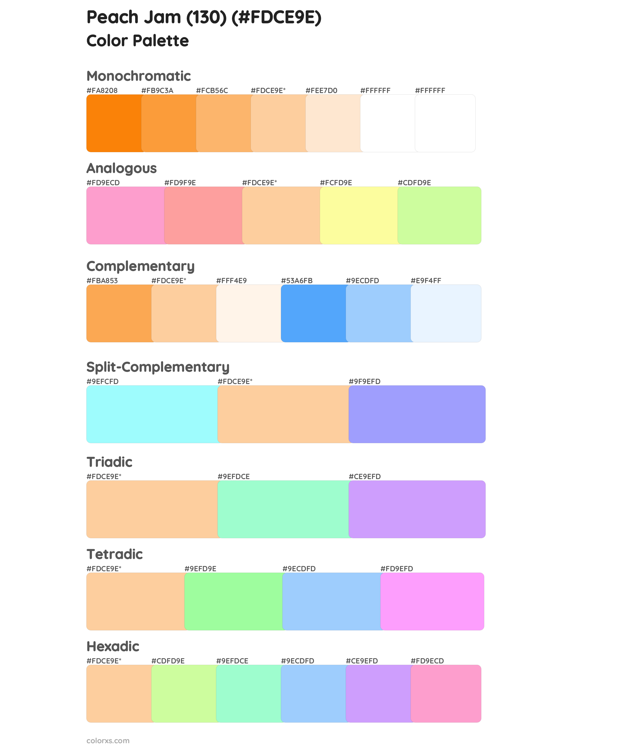 Peach Jam (130) Color Scheme Palettes